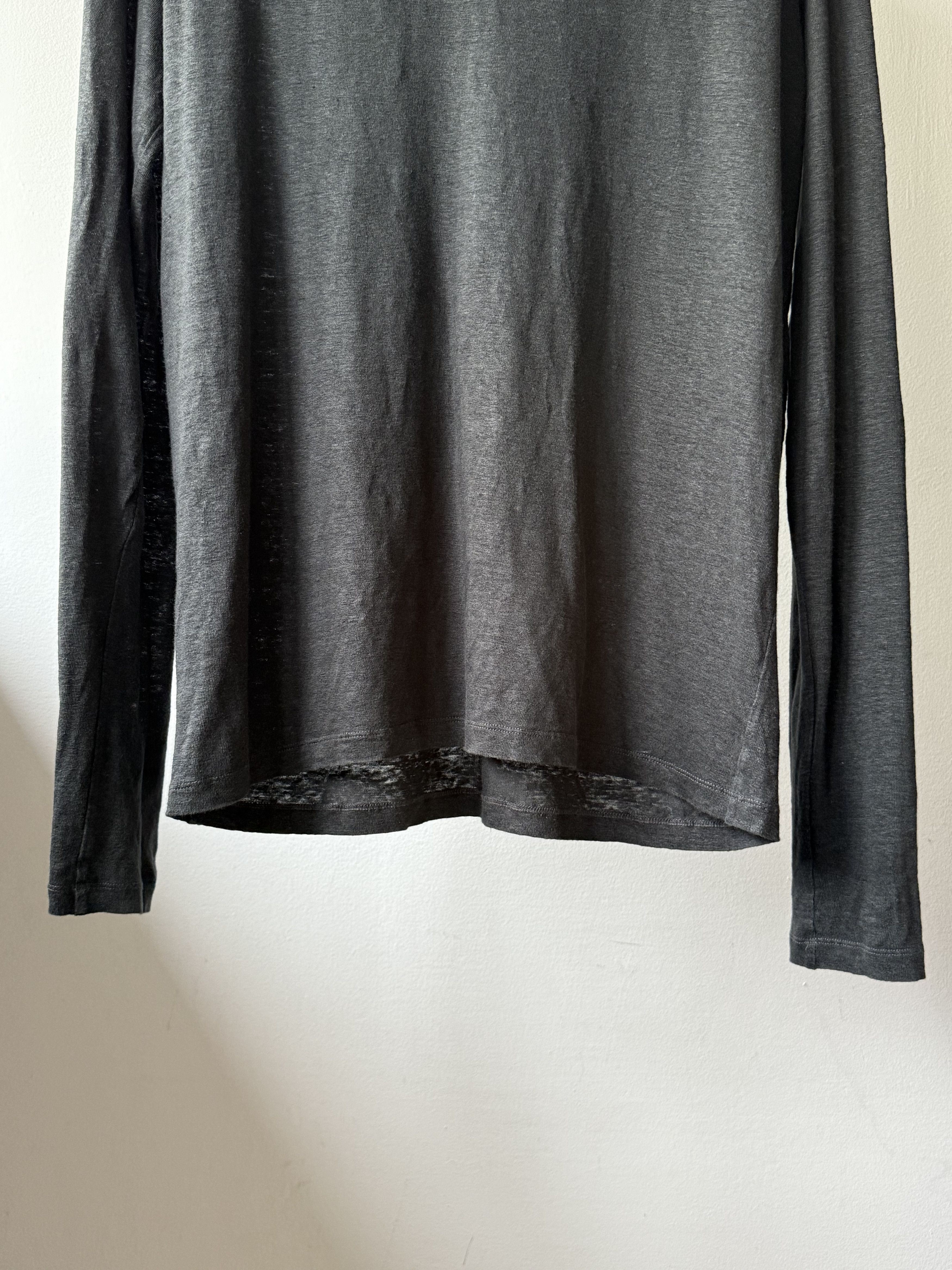 Isabel Marant Etoile Isabel Marant Etoile Kaaron Black Linen Long Sleeve T-Shirt Size L / US 10 / IT 46 - 5 Thumbnail