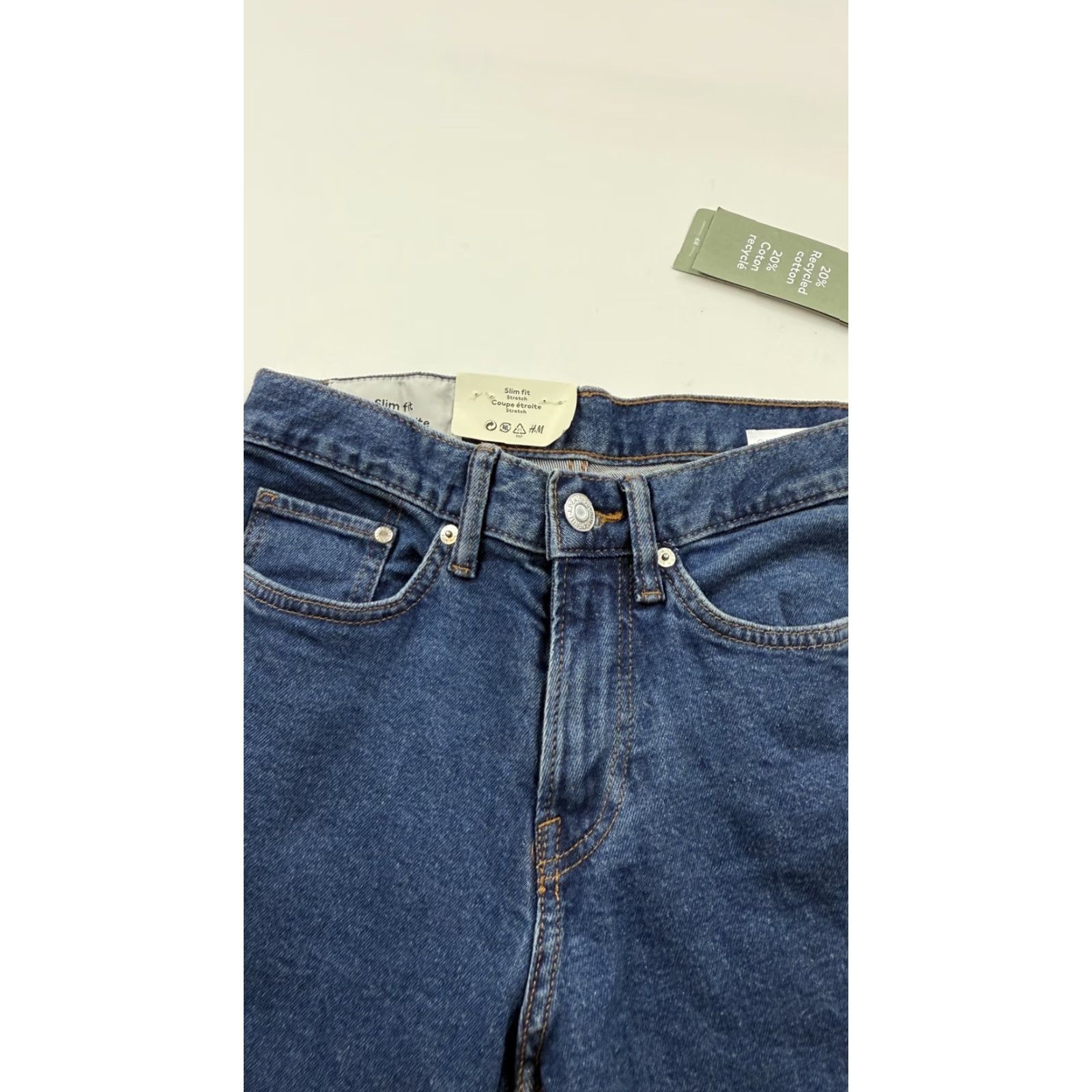 H&M H&M Jeans Mens 28x30 Blue Slim Fit Stretch Denim 20 Percent Recycled Cotton Eco Jeans Slim Fit Modern 28 Mens Blue 20% Recycled Cotton Size US 28 / EU 44 - 2 Thumbnail