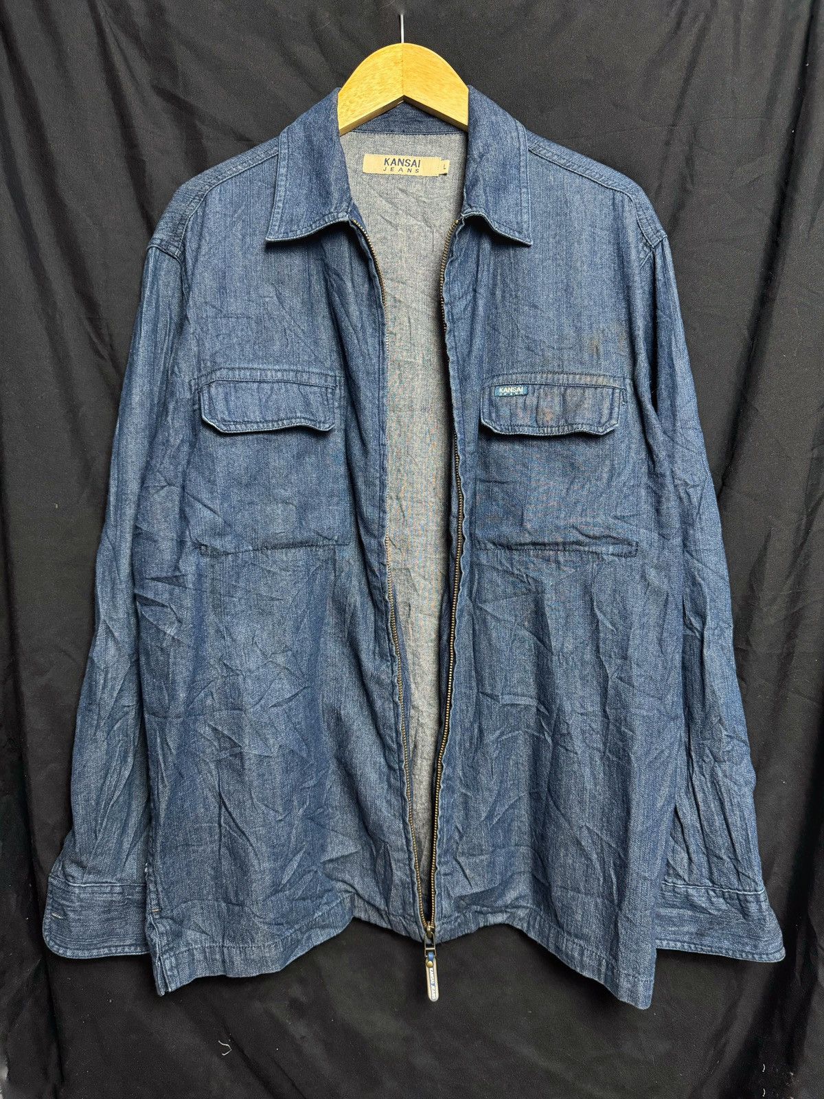 Kansai Yamamoto × Y's for Men × Yohji Yamamoto Denim Zipper Shirt Kansai Size US L / EU 52-54 / 3 - 1 Thumbnail
