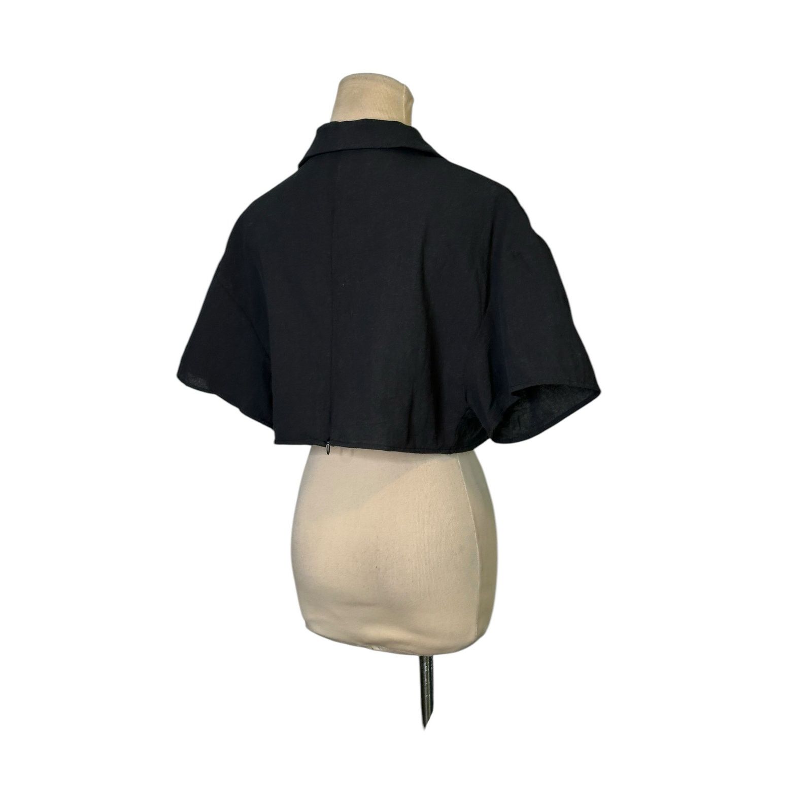 Shein Shein black short sleeves crop blouse size Large Size XS / US 0-2 / IT 36-38 - 11 Thumbnail