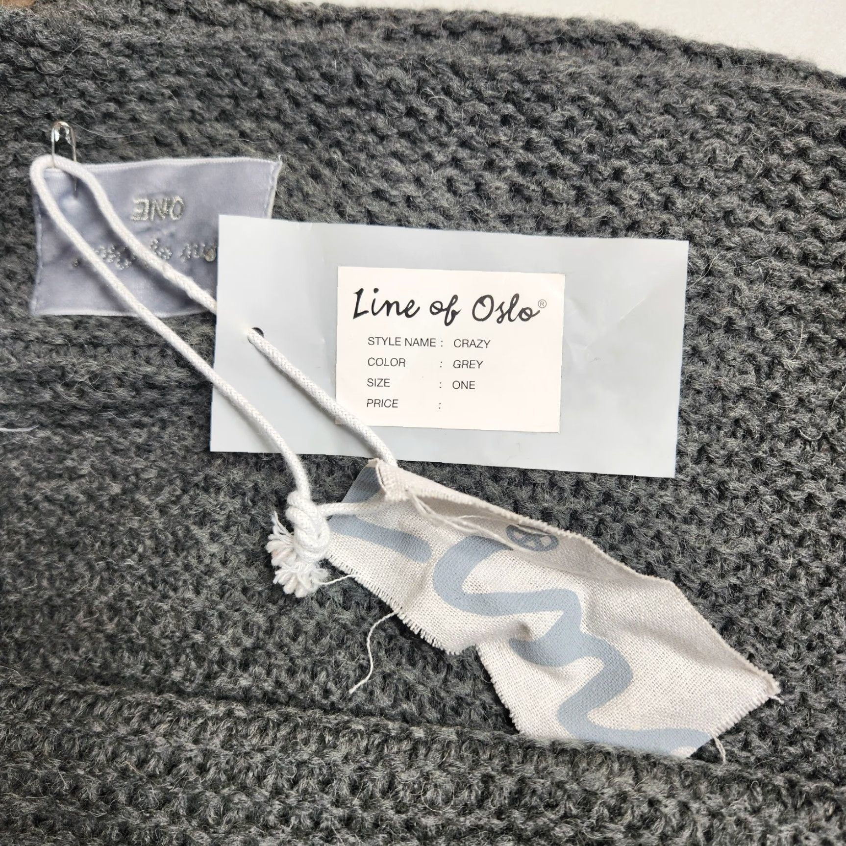 Vintage Line of Oslo Wool Alpaca Blend Gray Knit Scarf-12x74" NWT Size ONE SIZE - 4 Thumbnail