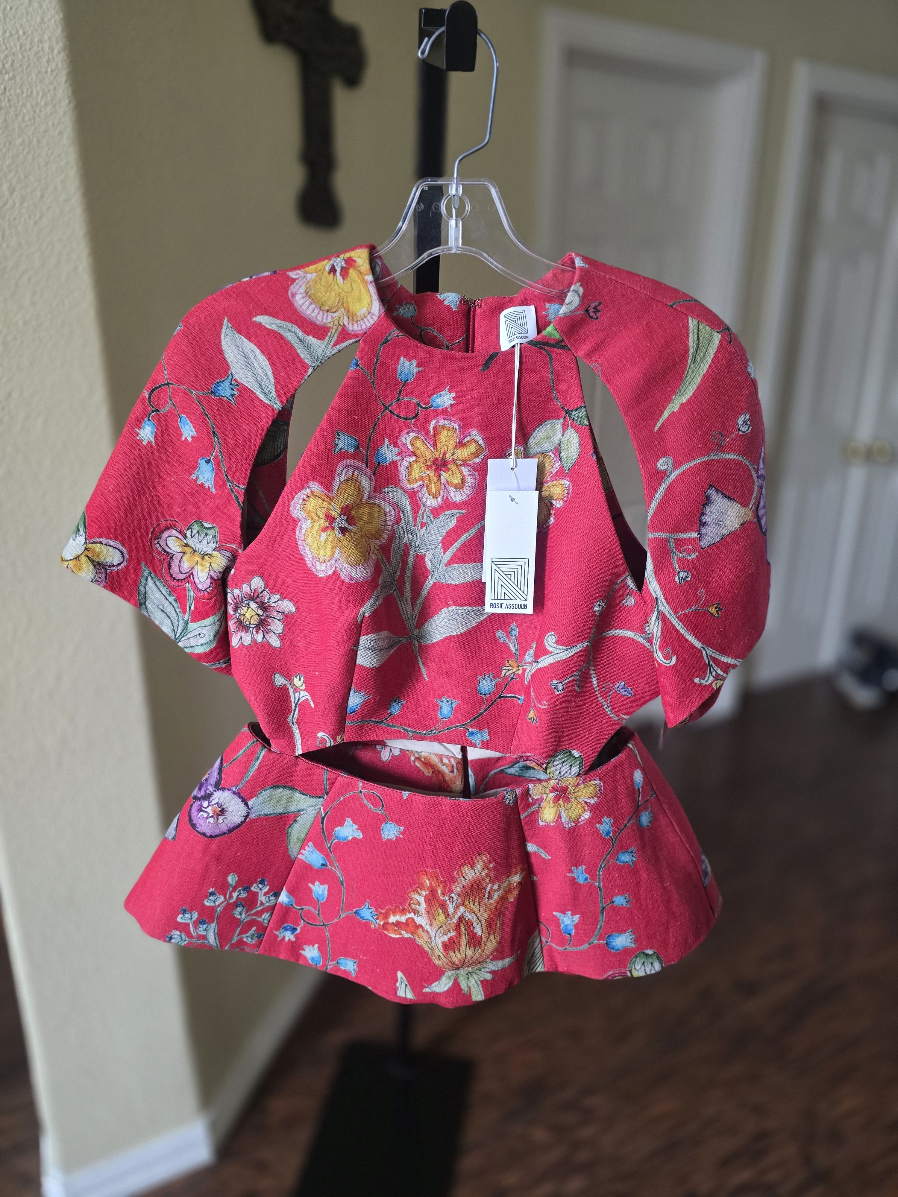 Rosie Assoulin $1855 Rosie Assoulin/Editor Hand-painted Floral Top 6 NWT Size M / US 6-8 / IT 42-44 - 7 Thumbnail