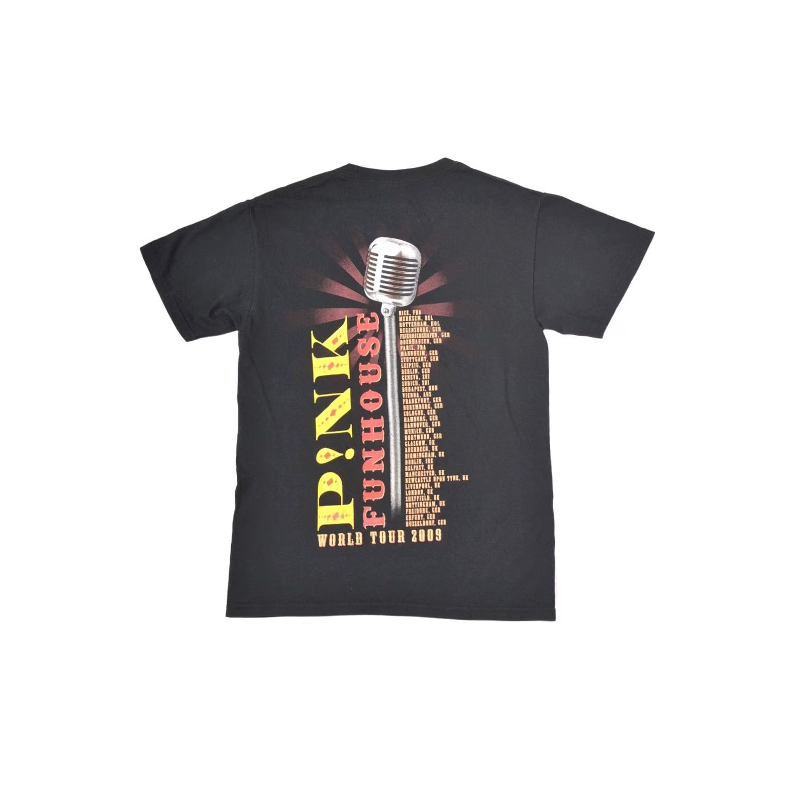 Gildan VINTAGE Gildan Pink 2009 Funhouse World Tour T-Shirt Tee Size S Mens Black Size US S / EU 44-46 / 1 - 6 Thumbnail
