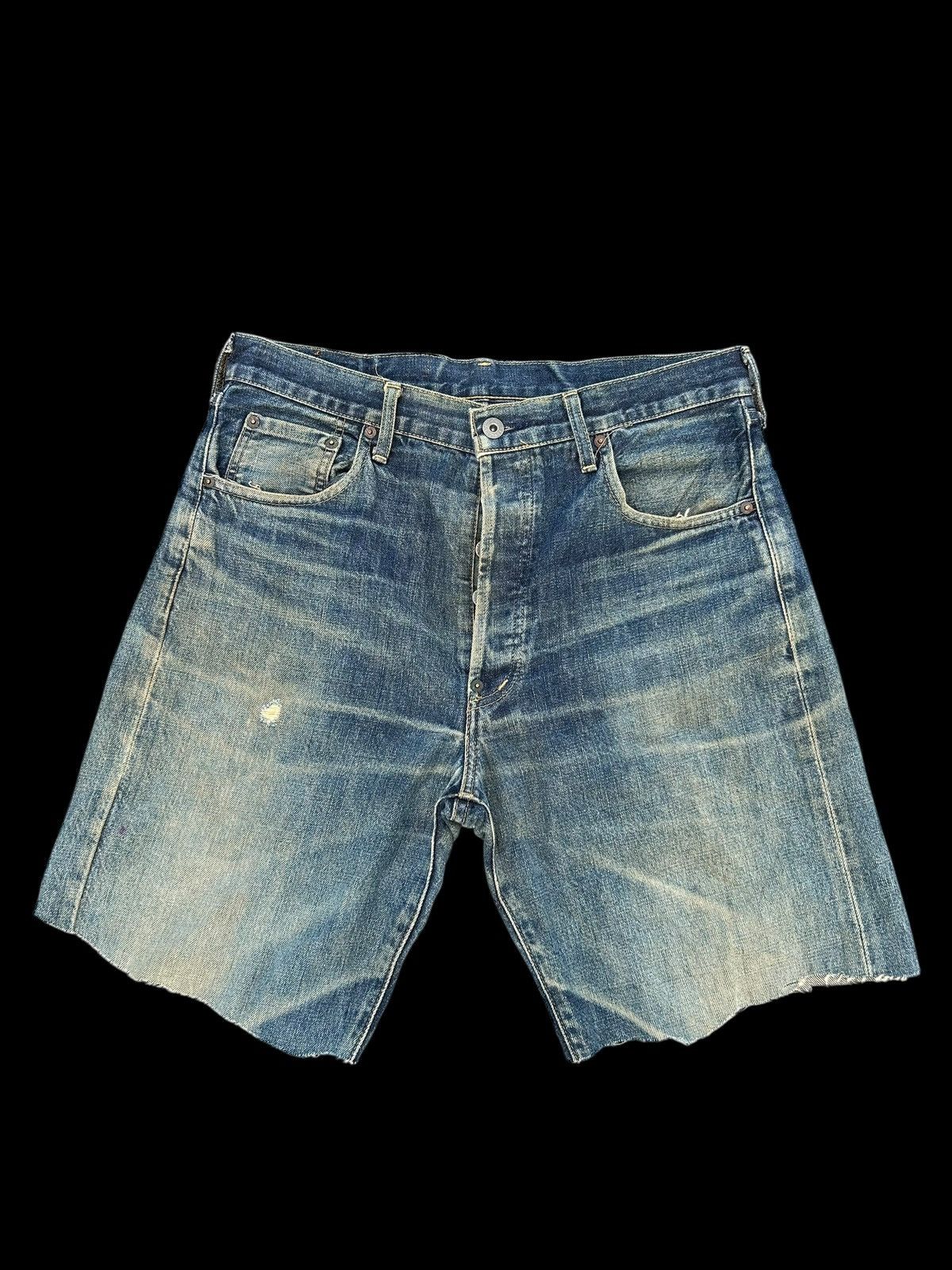 Japanese Brand × Kapital × Vintage Vintage Levis Big E Buckle Back Distressed Short Denim Size US 32 / EU 48 - 5 Thumbnail