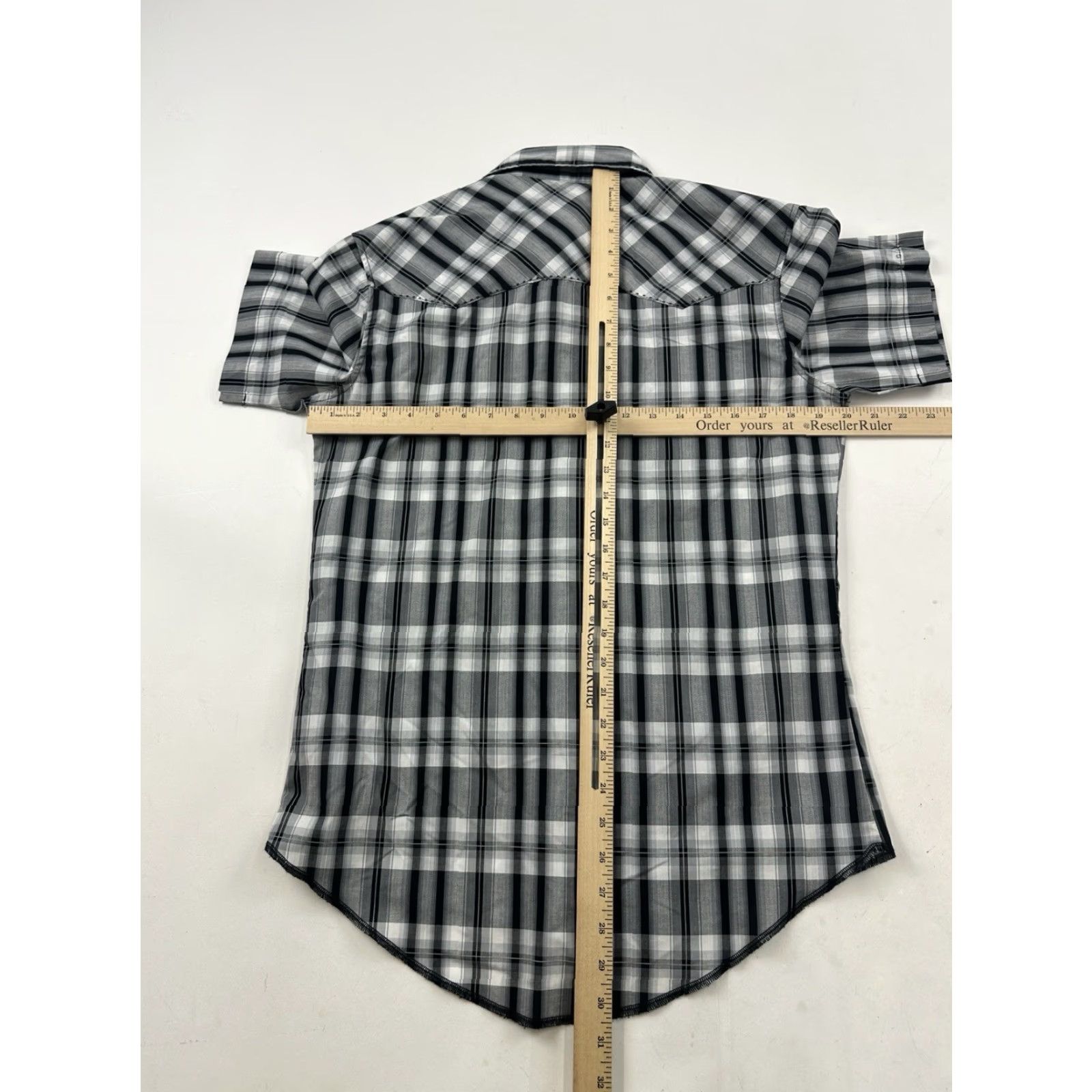 Wrangler VINTAGE Wrangler Shirt Mens Small Black Gray White Plaid Western Pearl Snap Short Sleeve Mens Size US S / EU 44-46 / 1 - 5 Thumbnail