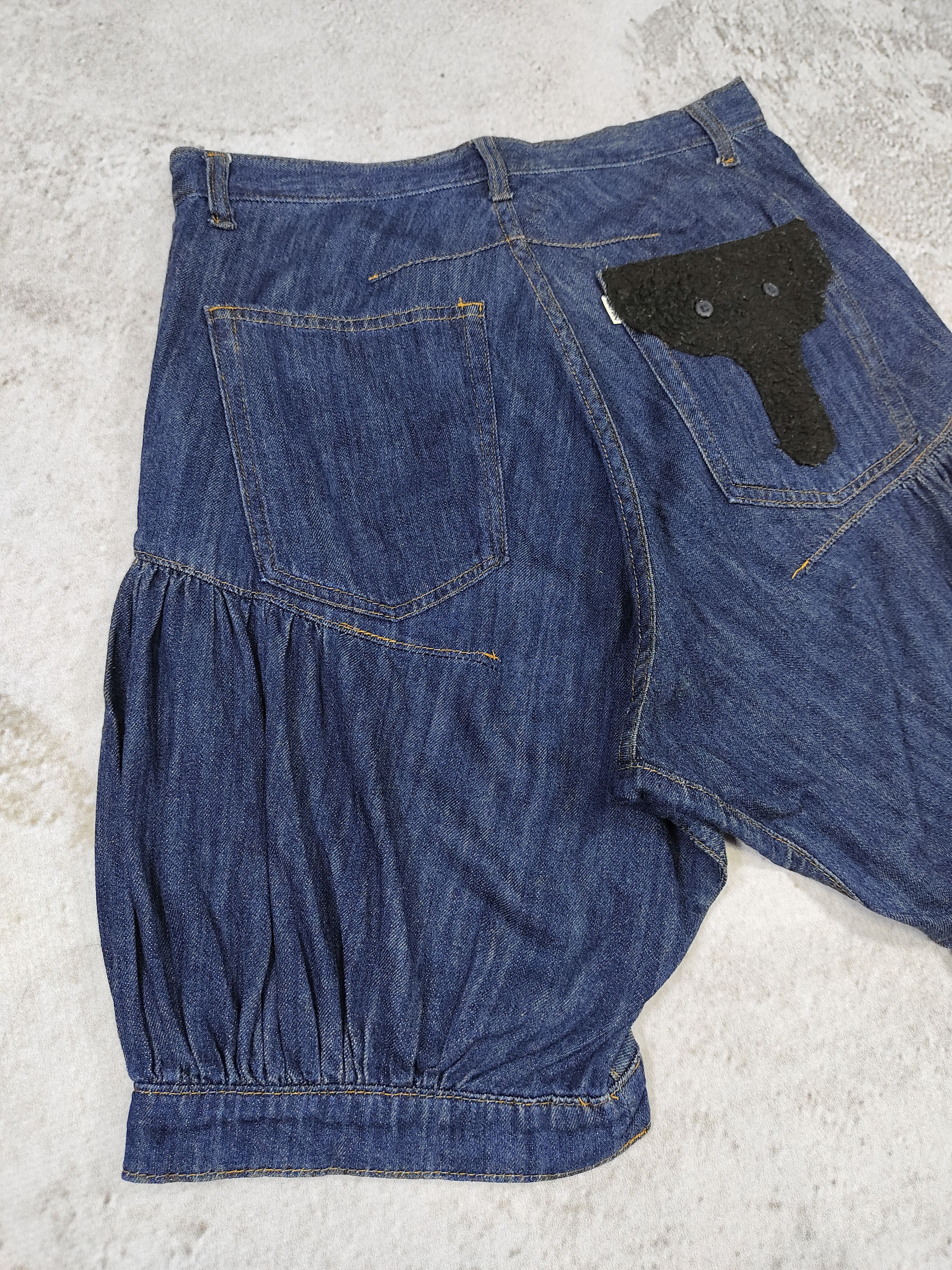 Ne-Net 00s Ne-net- Elephant Pacth Drop Crotch Balloon Denim Shorts Size 30" / US 8 / IT 44 - 4 Thumbnail