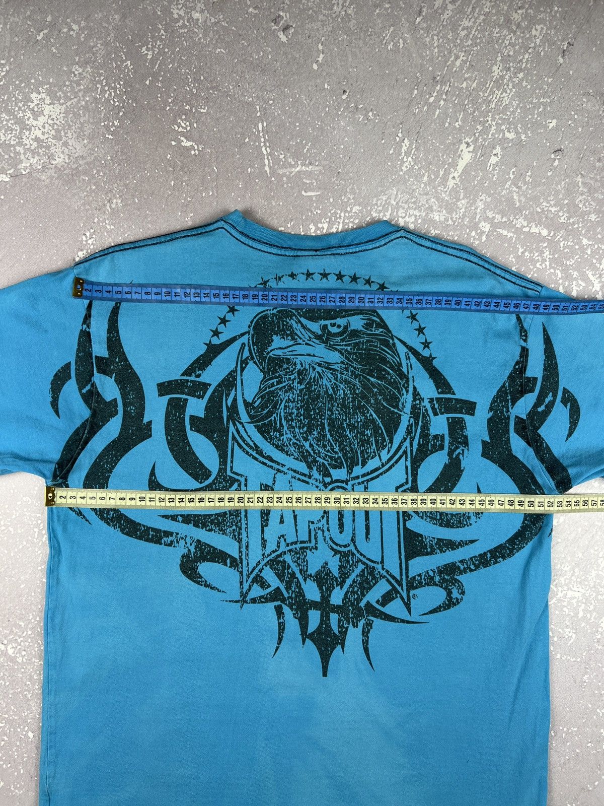 Tapout Crazy Y2K Tapout Tribal Eagle Logo T Shirt Mens M Blue Size US M / EU 48-50 / 2 - 7 Thumbnail