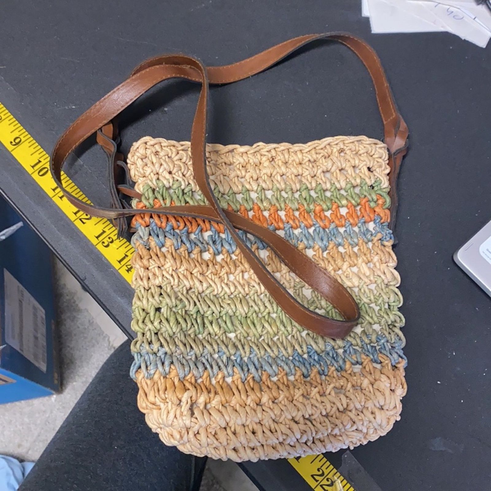 Vintage Vintage basket woven crossbody bag faux leather summer Size ONE SIZE - 1 Thumbnail