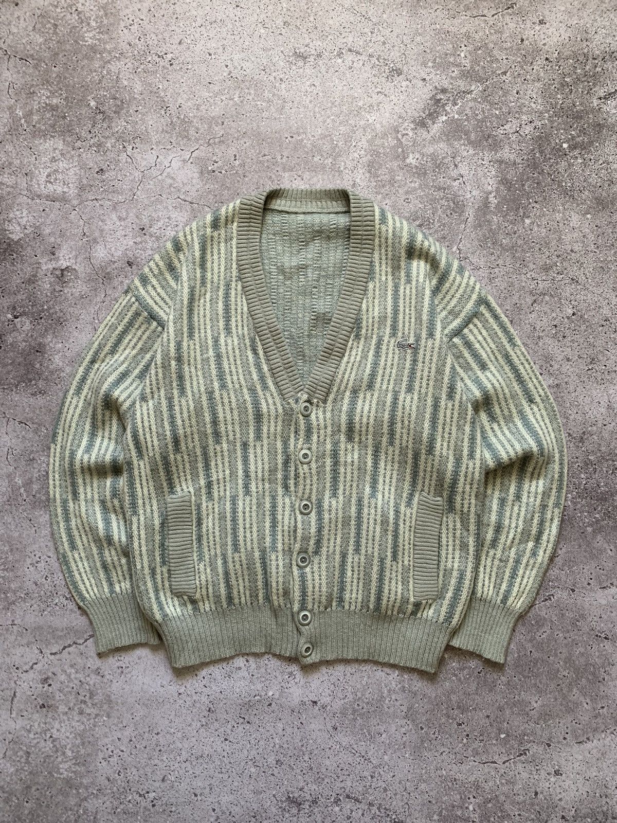 Japanese Brand × Lacoste × Vintage Rare LACOSTE Mohair Cardigan Made in Spain Size US M / EU 48-50 / 2 - 2 Thumbnail