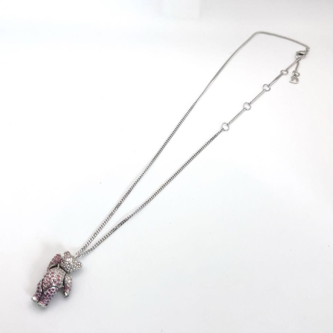 Dior Dior Rose Crystal Teddy Bear Necklace Size ONE SIZE - 2 Thumbnail