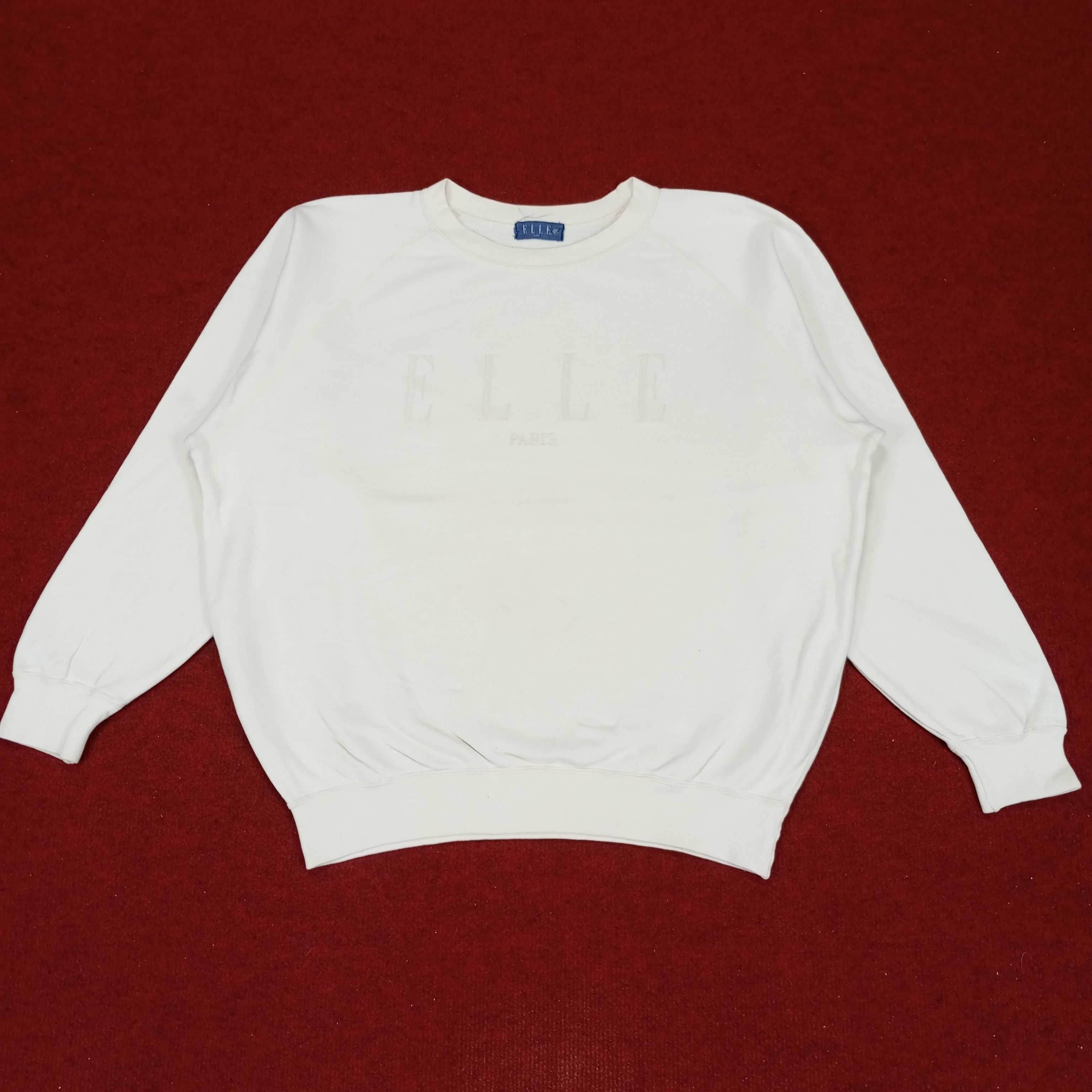 Vintage Elle Paris Center Spellout Design Sweatshirt Size US L / EU 52-54 / 3 - 1 Thumbnail