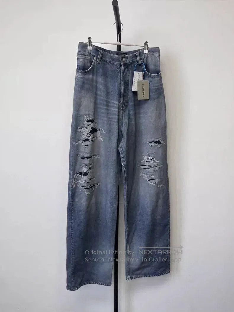 Balenciaga Balenciaga 3D Print Distressed Denim Jeans . Size US 30 / EU 46 - 1 Thumbnail