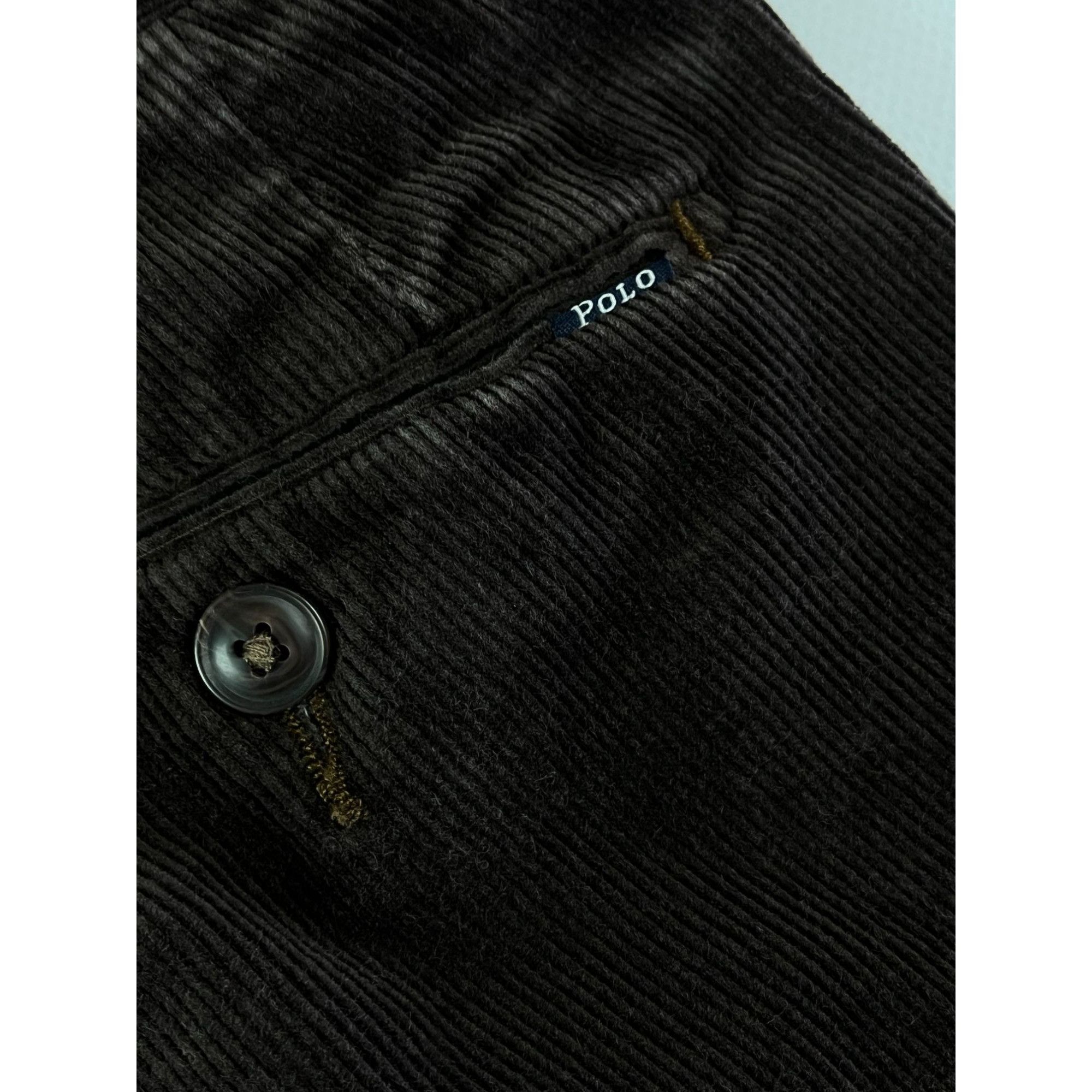 Polo Ralph Lauren × Ralph Lauren × Vintage Polo Ralph Lauren Brown Velvet Stretch Slim Fit Pants 34/32 Size US 34 / EU 50 - 10 Thumbnail