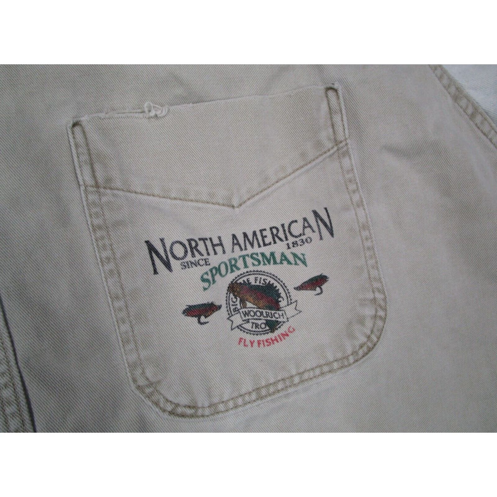 Vintage VINTAGE Woolrich American Sportsman Fishing Shirt Mens Large Beige Cotton Button Up Size US L / EU 52-54 / 3 - 4 Thumbnail