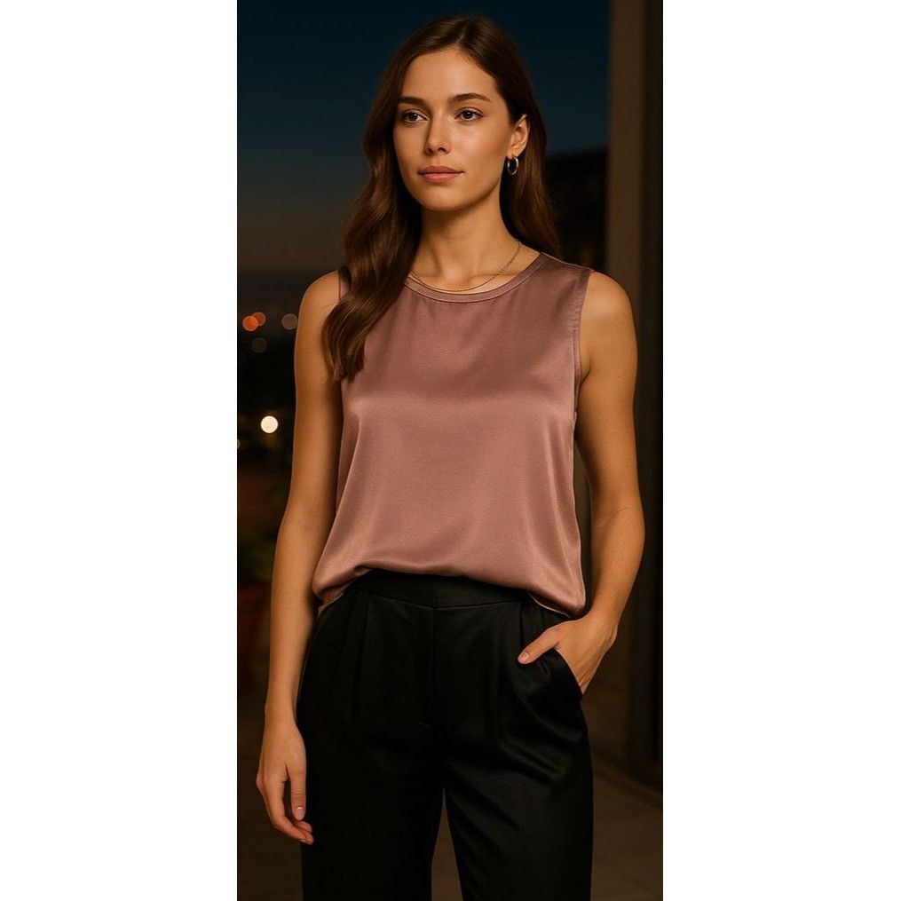 Other Mulberry Silk Woman Pink Tank Top Size Small Minimalist Sati Size S / US 4 / IT 40 - 2 Thumbnail