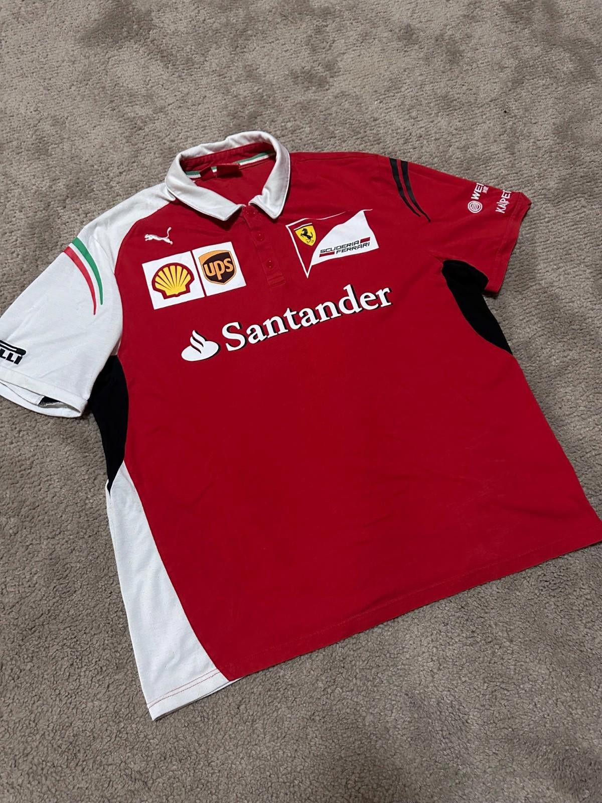 Puma Vintage Puma Ferrari Racing Red Polo Santander sponsor sz XL Size US XL / EU 56 / 4 - 2 Thumbnail