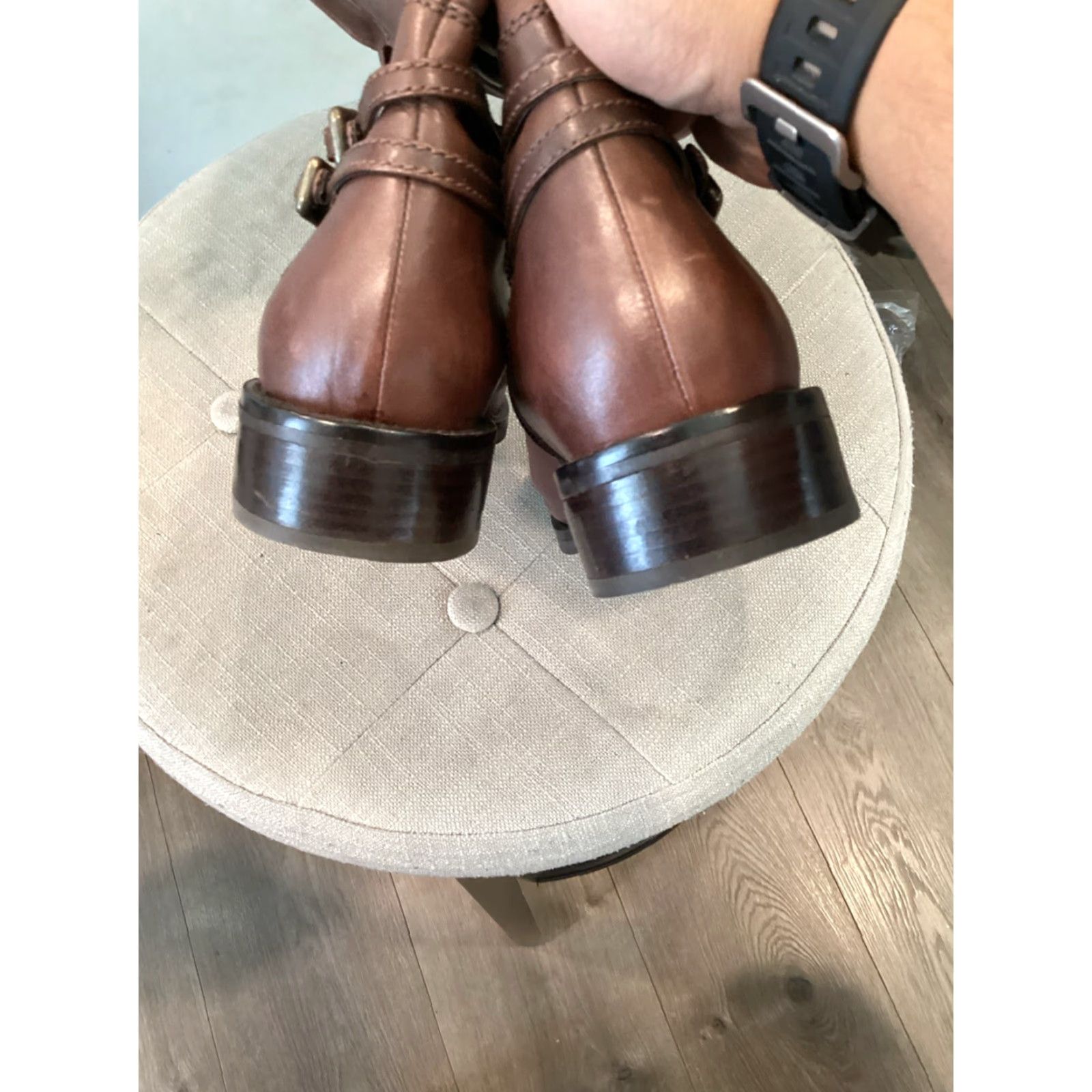 Ecco ECCO Boots Women Leather Brown Size 10/10.5 Adult Women Low Heel 1-1.9 in Boots, No Box, Light Scratches Size US 10.5 / IT 40.5 - 6 Thumbnail