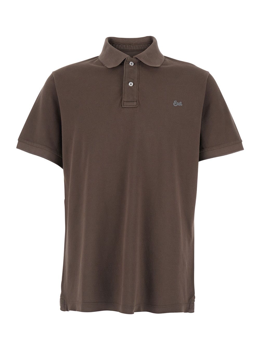 ERL Brown Classic Collar Polo with Logo Lettering Embroidery on the Front for Men Size US L / EU 52-54 / 3 - 1 Thumbnail