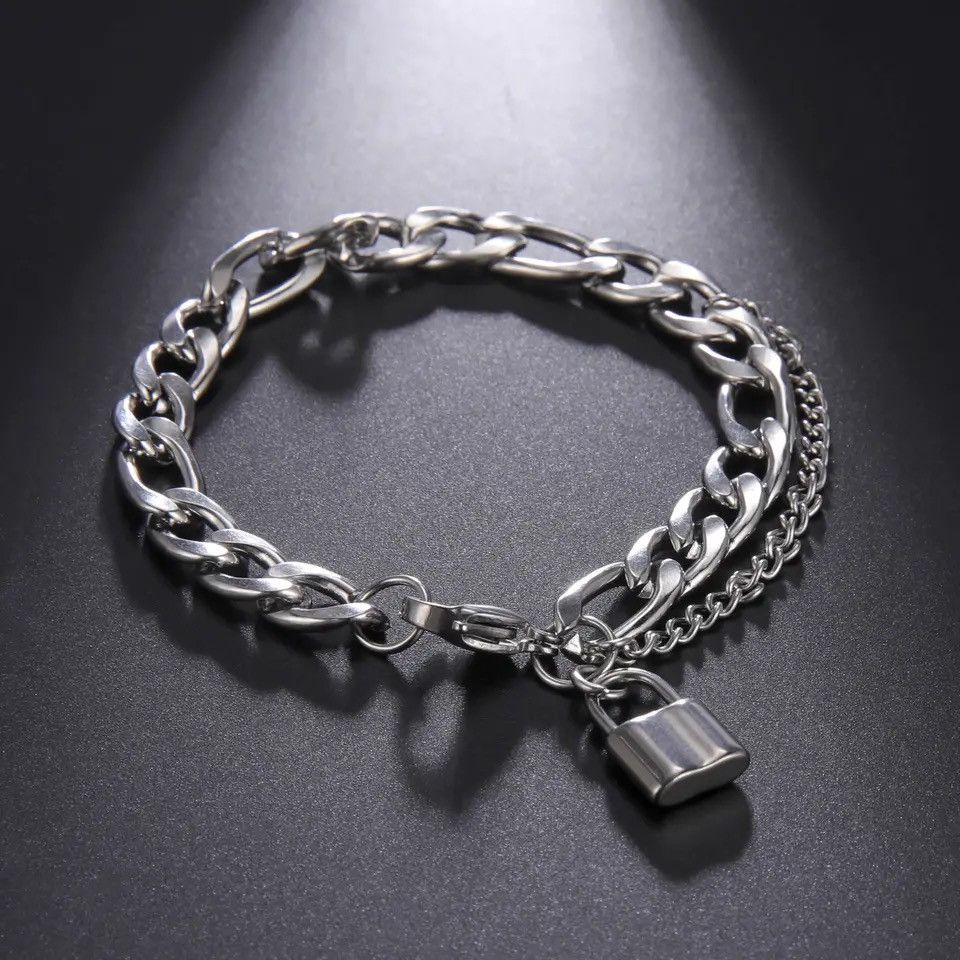 Jewelry Creative Double Layer Cuban Chain Bracelet Size ONE SIZE - 1 Thumbnail
