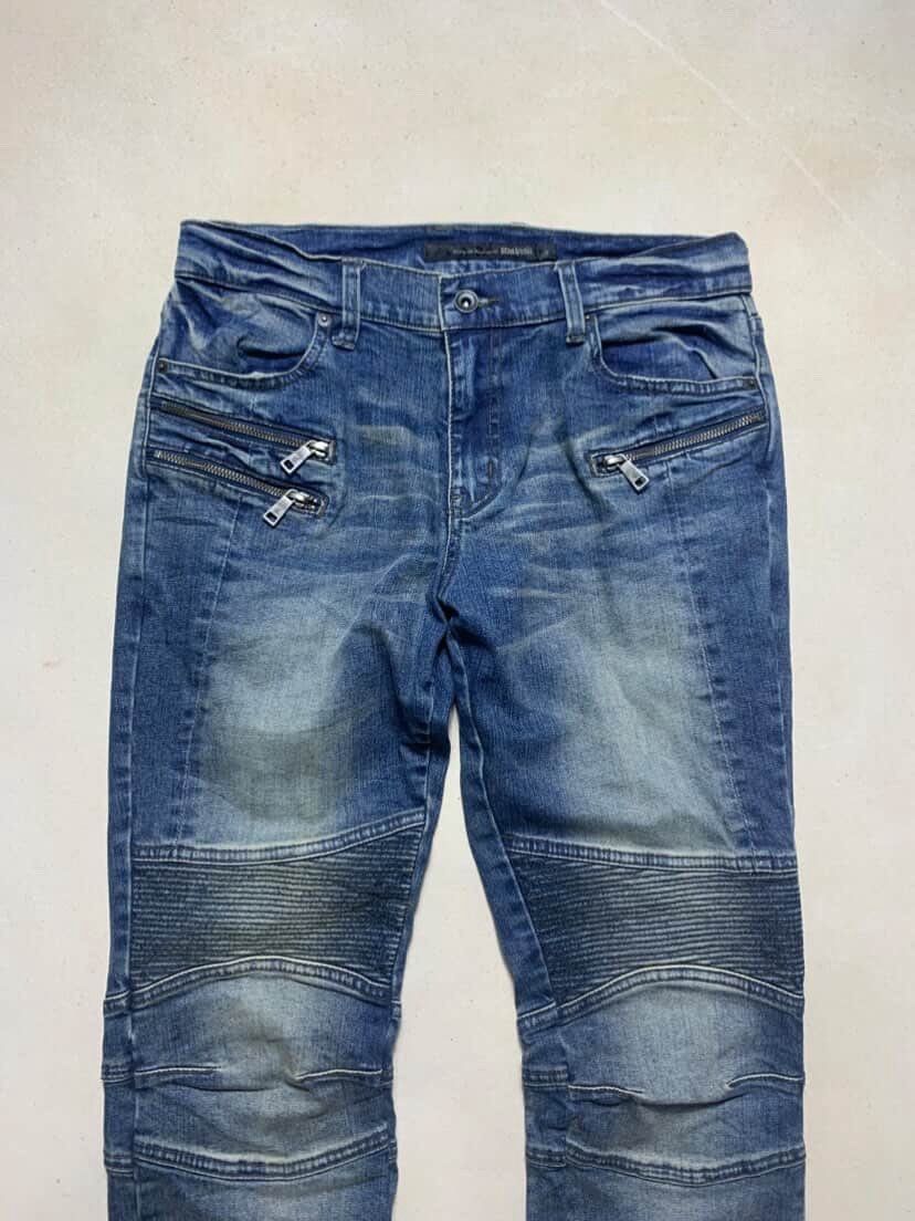 Balmain 00s Schussel Biker denim /kadoya /balmain style Size US 29 - 2 Thumbnail
