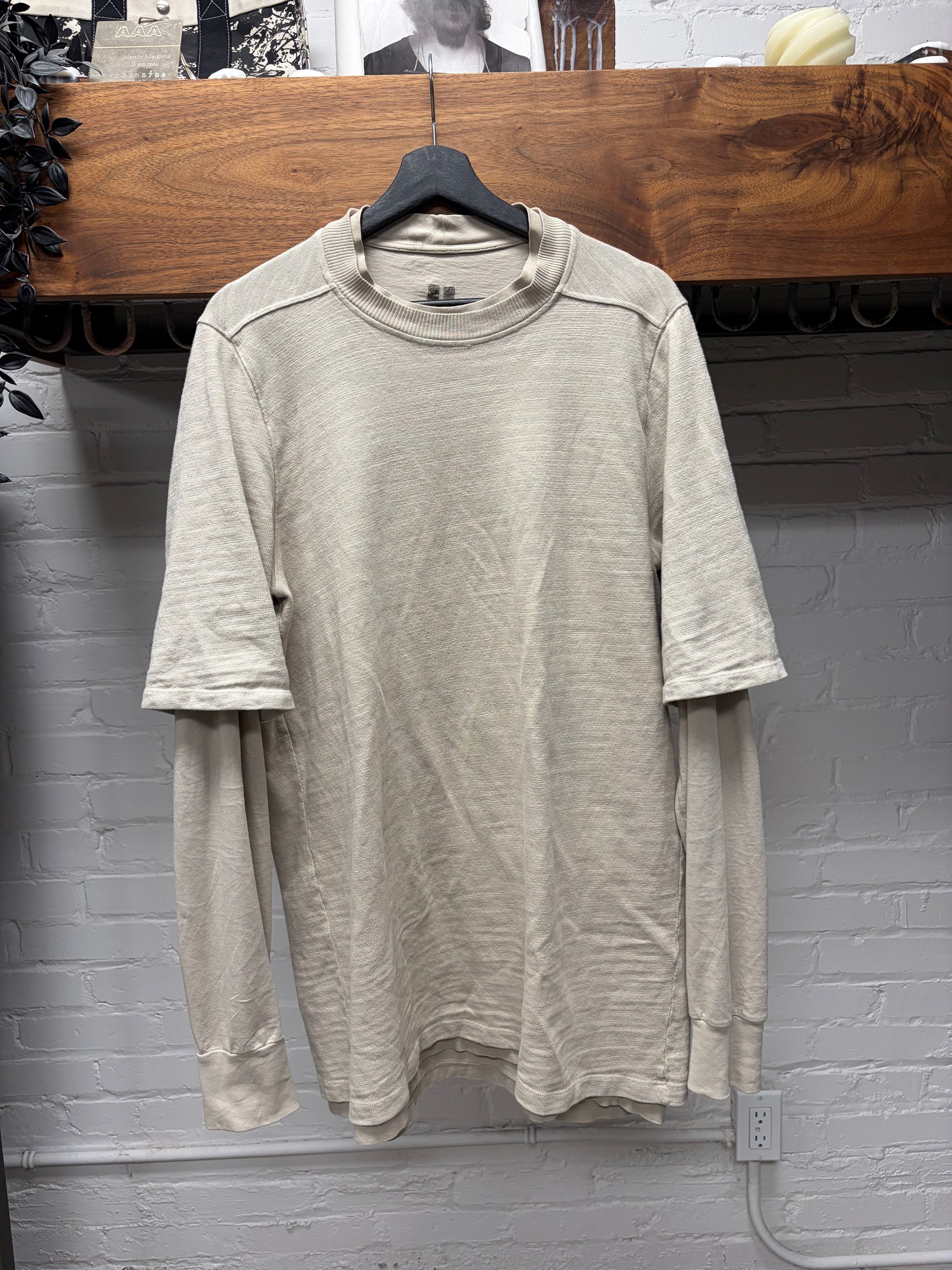 Rick Owens ‘Hustler’ Pearl Double Layered Long Sleeve Shirt