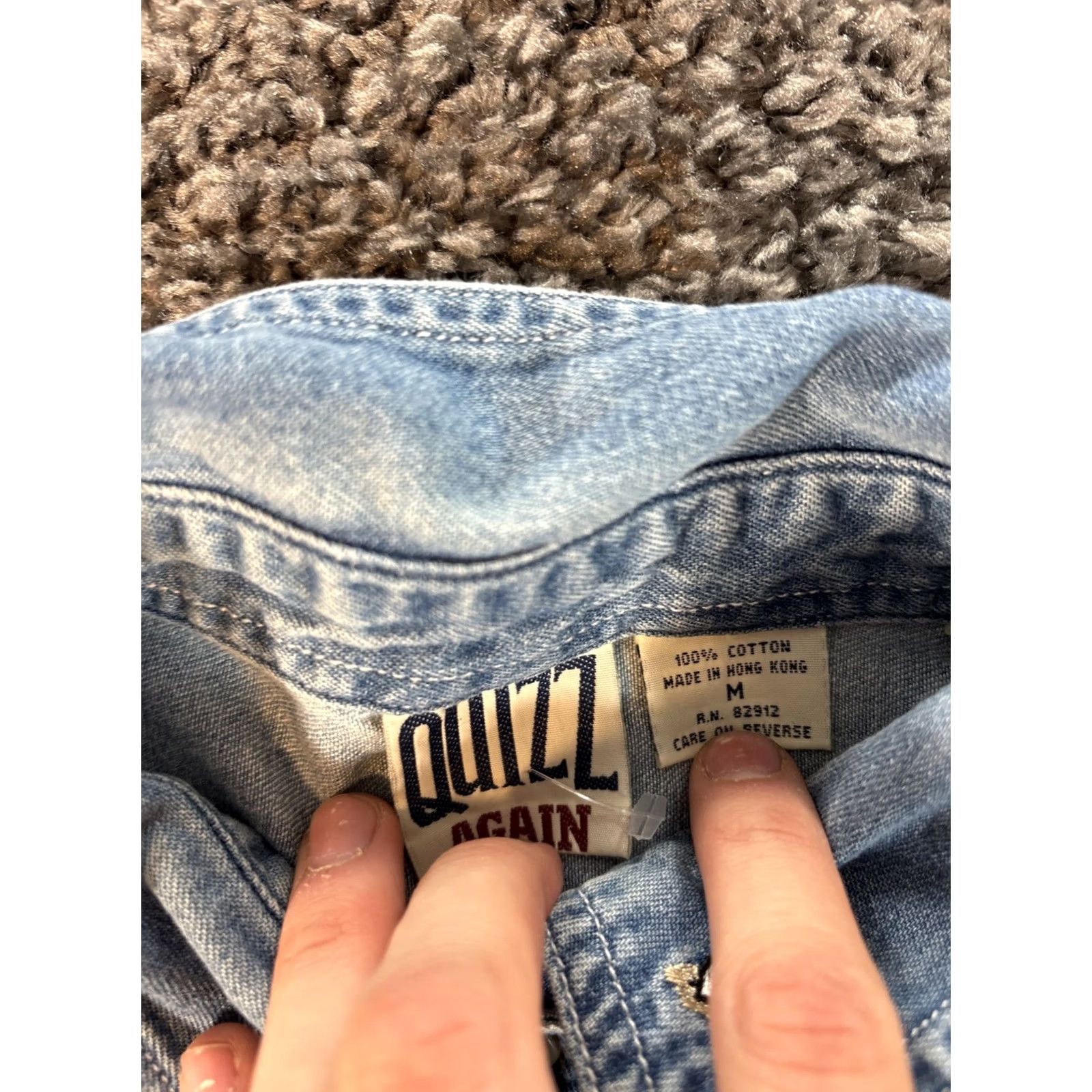 Vintage VINTAGE Quiz Again Shirt Mens Medium Denim Jesus Noahs Arc Christian 90s Blue Button Size US M / EU 48-50 / 2 - 5 Thumbnail