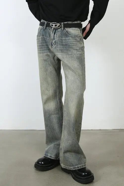 Hypebeast × Japanese Brand × Jean Pants Washed trendy distressed casual flared jeans Size US 32 / EU 48 - 4 Thumbnail
