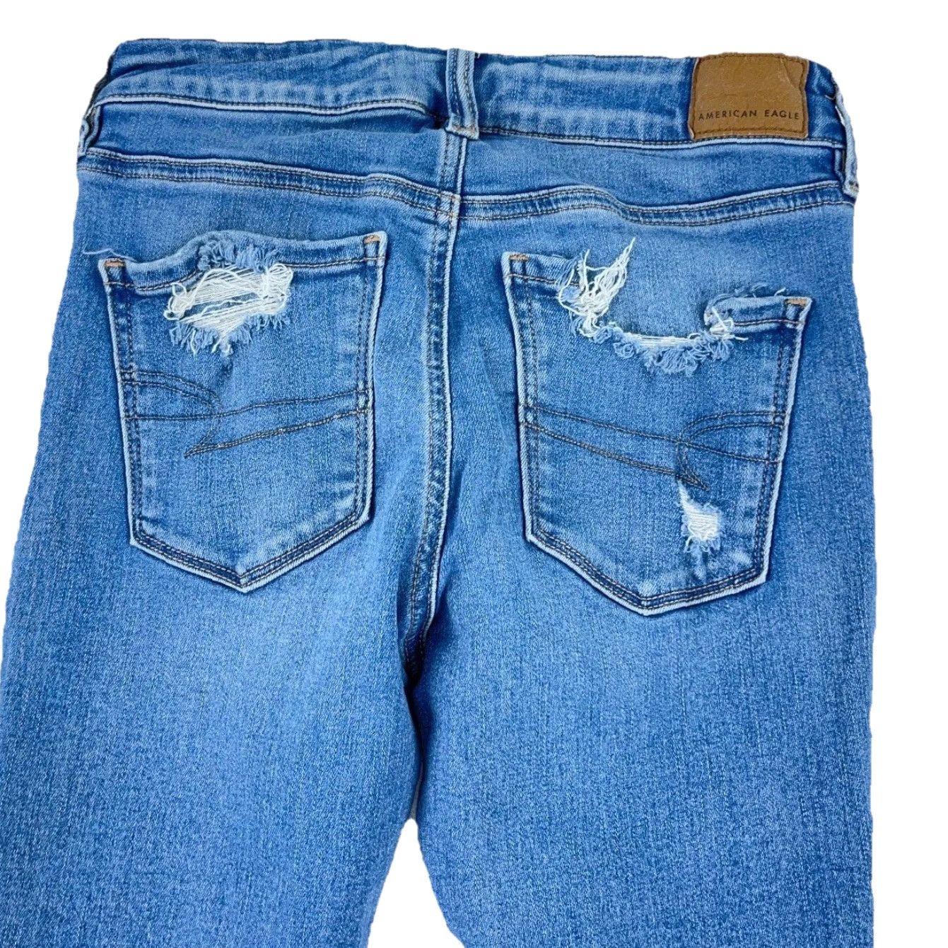 American Eagle Outfitters American Eagle Jegging Jeans Women 4 Medium Blue Distressed 5-Pocket Stretch Pants Size 27" / US 4 / IT 40 - 4 Thumbnail