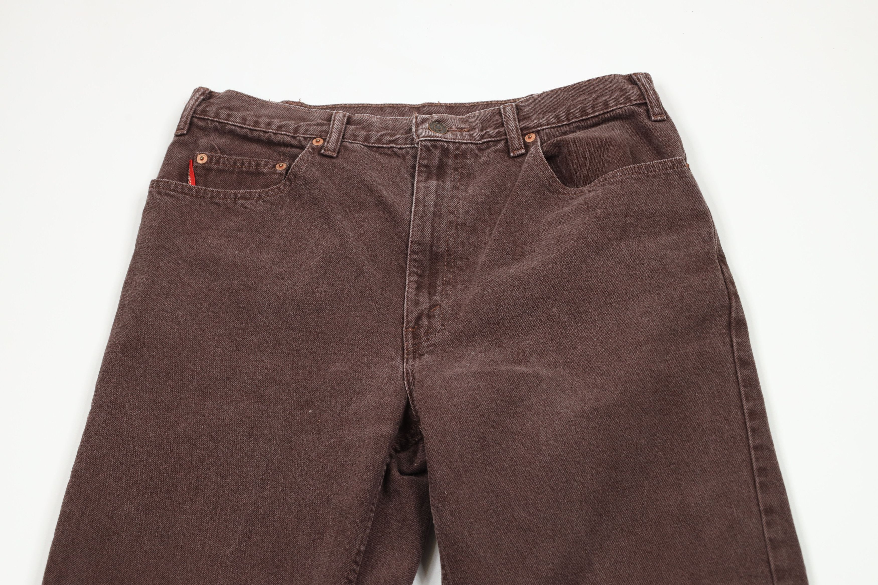 Vintage Vintage 90s Streetwear Straight Leg Denim Jeans Brown Cotton Size US 32 / EU 48 - 2 Thumbnail