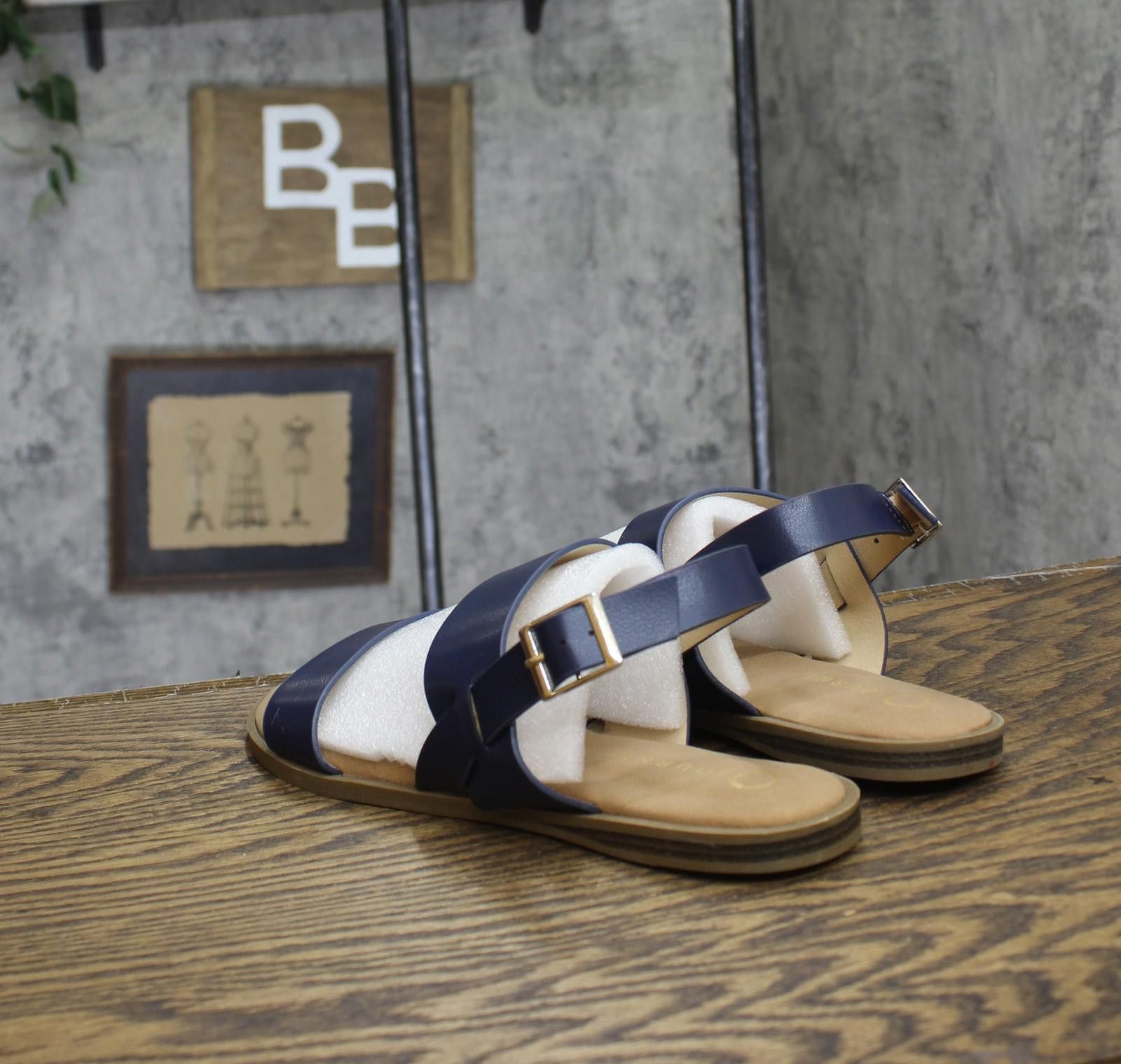 Other Nwt Journee Collection Strap Sandals Lavine Navy Blue 9w Size US 9 / IT 39 - 2 Thumbnail