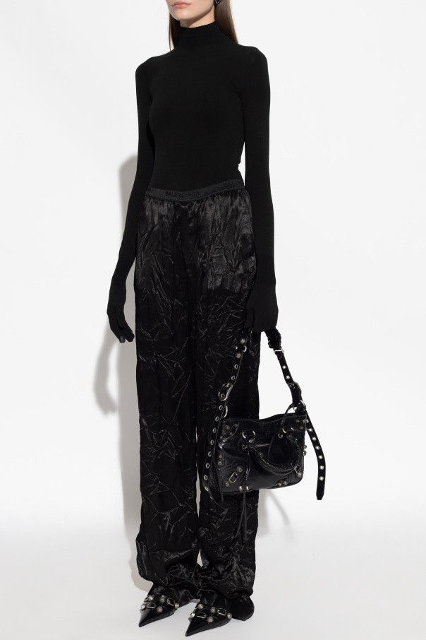 Balenciaga o1bcso1str1124 Elastic Pants in Black Size 27" / US 4 / IT 40 - 2 Thumbnail