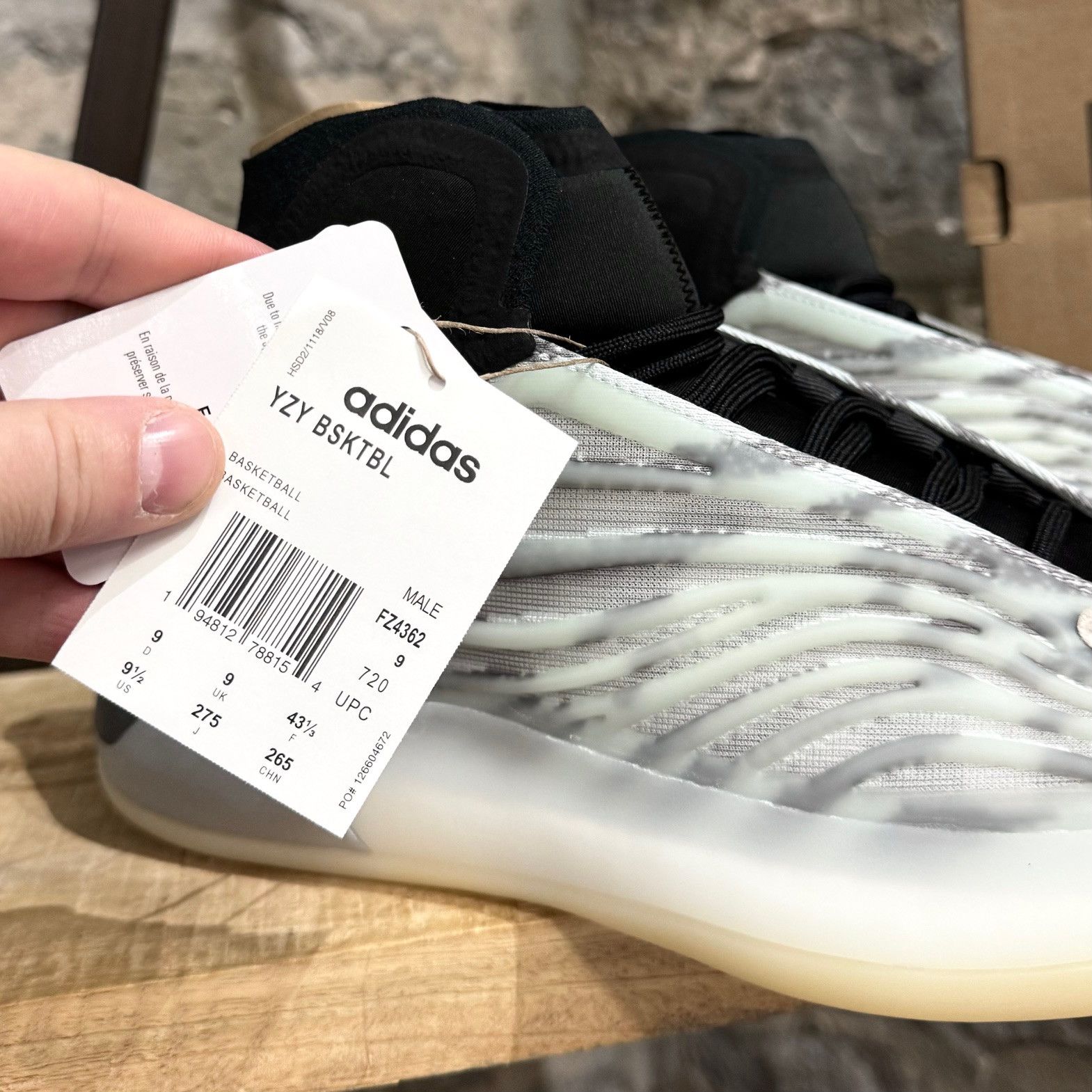 Adidas × Kanye West Adidas Yeezy BSKTBL Quantum Grey Sneakers Size US 9.5 / EU 42-43 - 2 Thumbnail