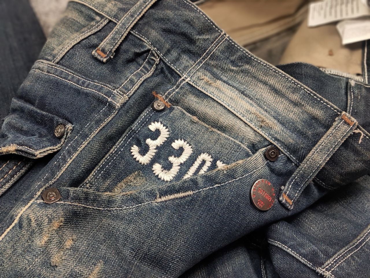 If Six Was Nine Vintage G Star Raw General 5620 3D Cargo Faded Denim jeans Size US 31 - 12 Thumbnail