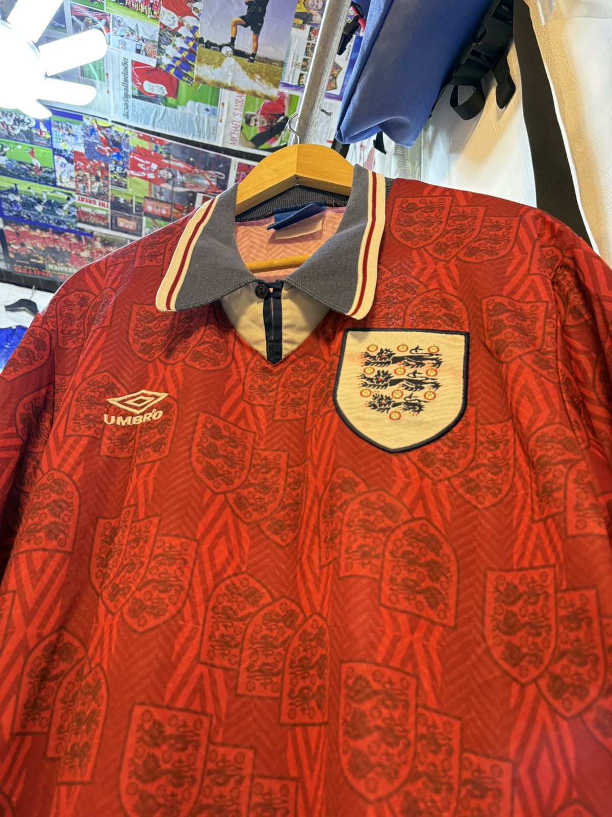Umbro Vintage 1994 England National Football Team Away Kit Size US XXL / EU 58 / 5 - 2 Thumbnail