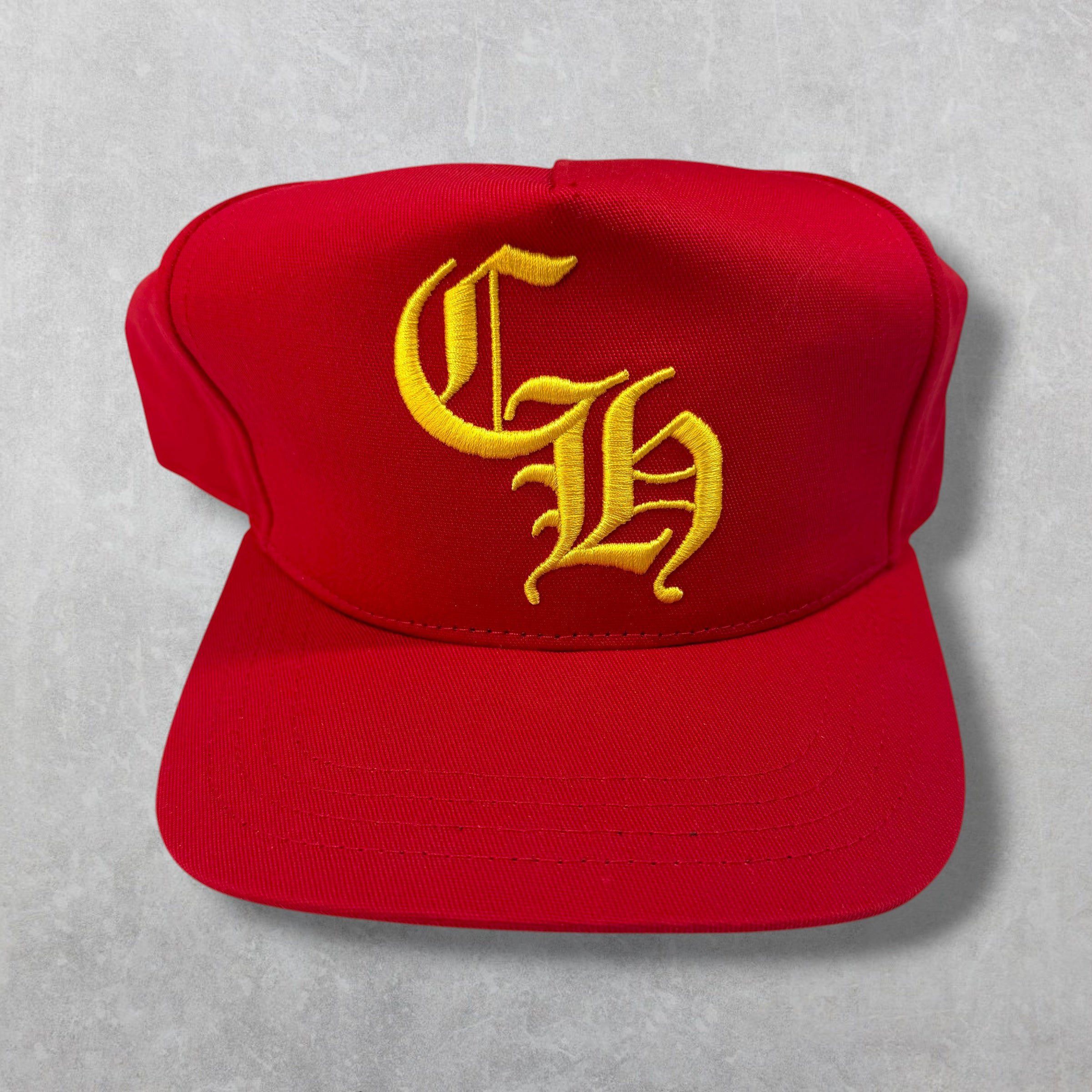 Chrome Hearts Chrome Hearts Yellow CH Red Baseball Hat Size ONE SIZE - 1 Thumbnail