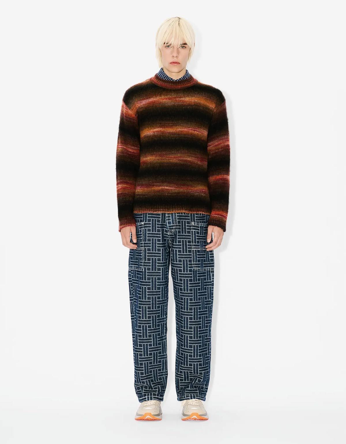 Kenzo Kenzo Black Embroidered Stripes Sweater Size US S / EU 44-46 / 1 - 3 Thumbnail