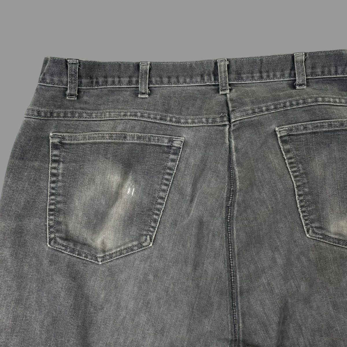 Vintage Vintage 1970s faded repaired black denim jeans Size US 40 / EU 56 - 5 Thumbnail