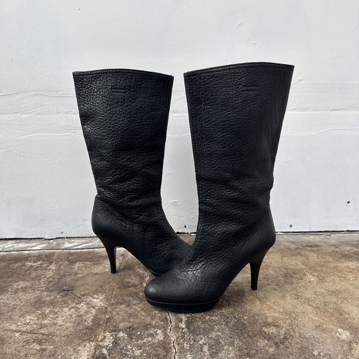 Miu Miu Miu Miu Cow Leather Boots With Heels Luxury Prada Type Size US 7 / IT 37 - 14 Thumbnail