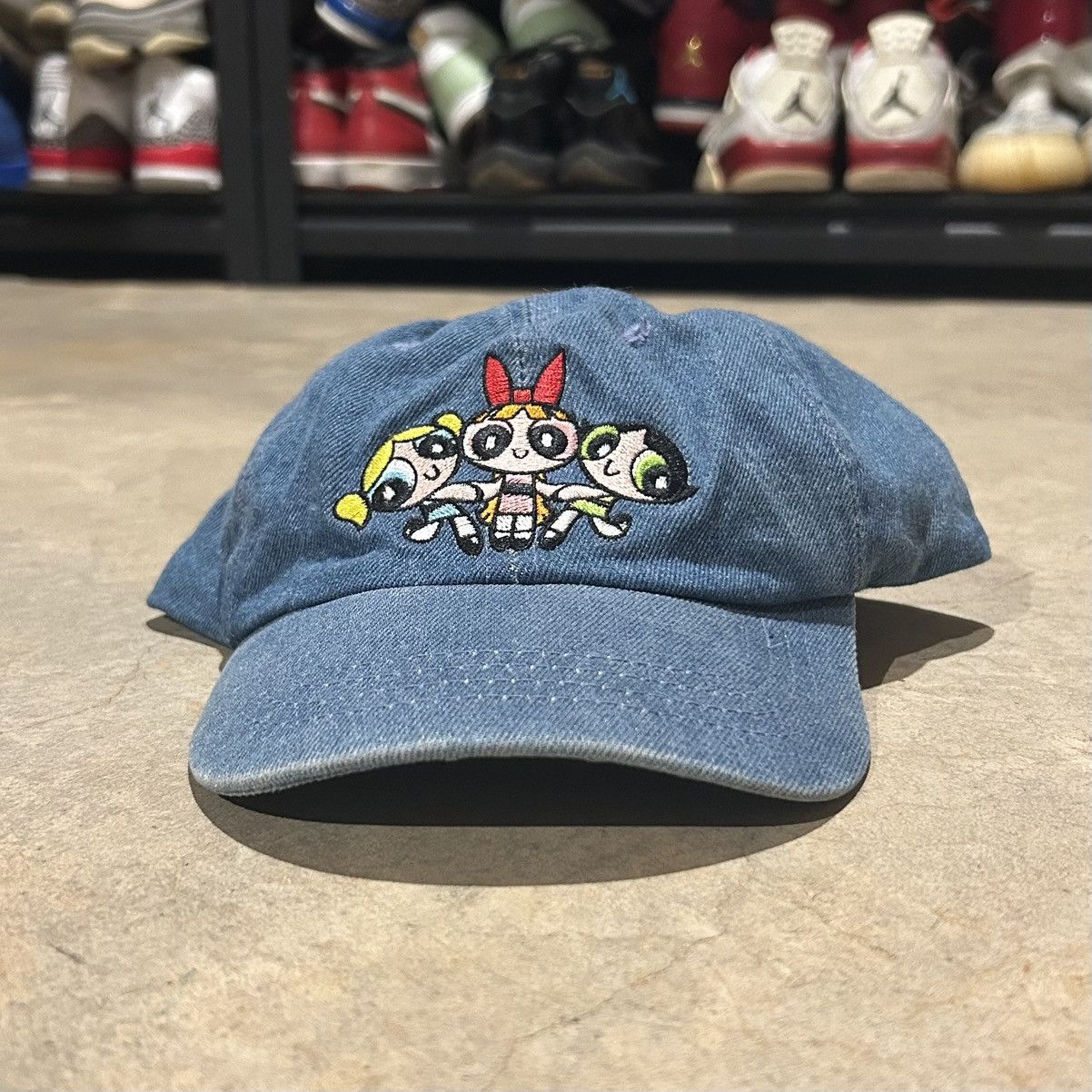 NEW Vintage 2000 Powerpuff Girls Denim Snapback Hat Cartoon
