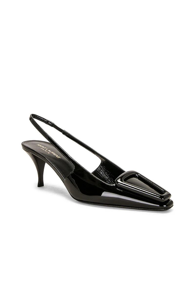Saint Laurent Paris o1b1hav110525 24 Slingback Pumps in Patent Leather in Black Size US 8.5 / IT 38.5 - 2 Thumbnail