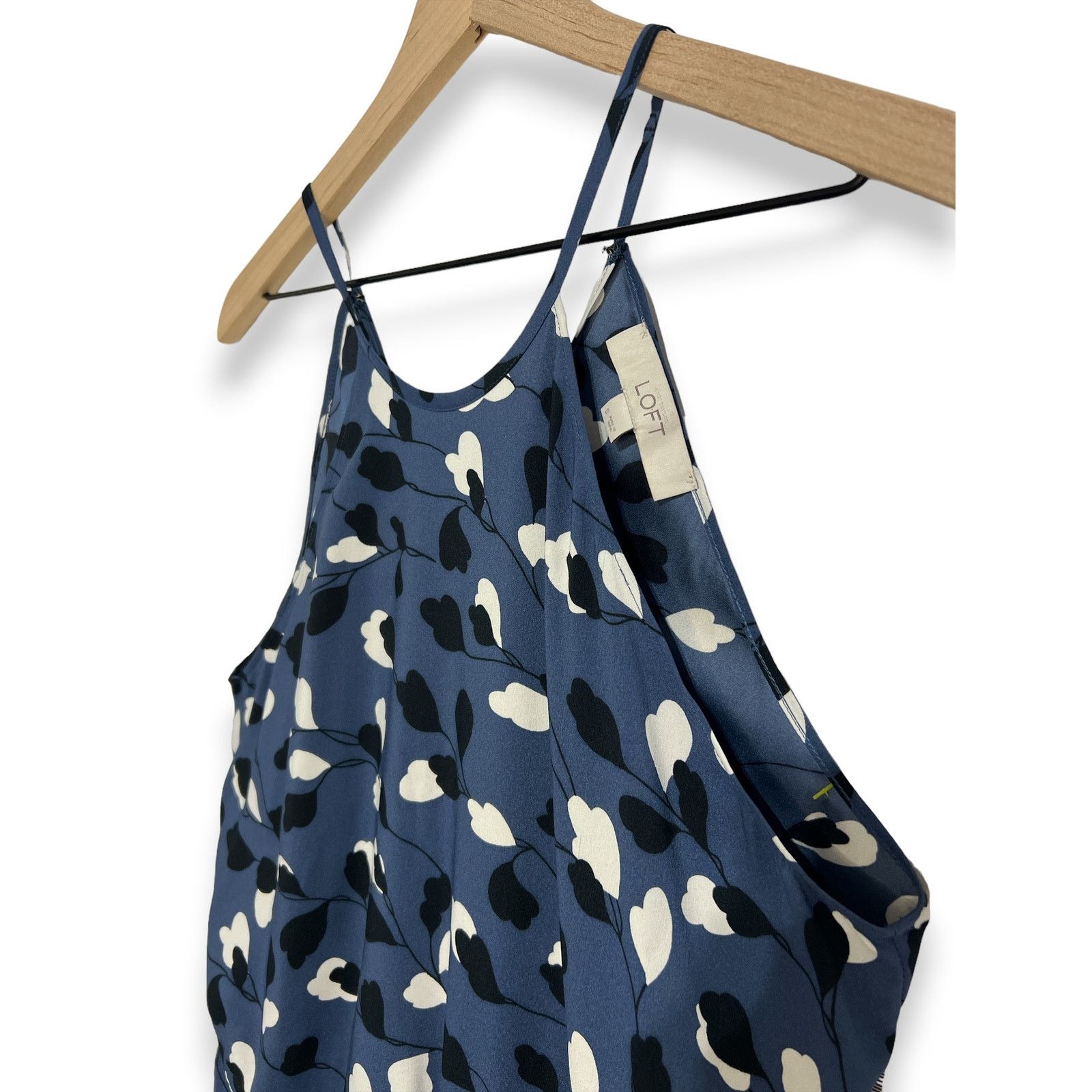 Loft Ann Taylor Loft Blue Floral Dress Straps Tie Waist Small Size S / US 4 / IT 40 - 2 Thumbnail