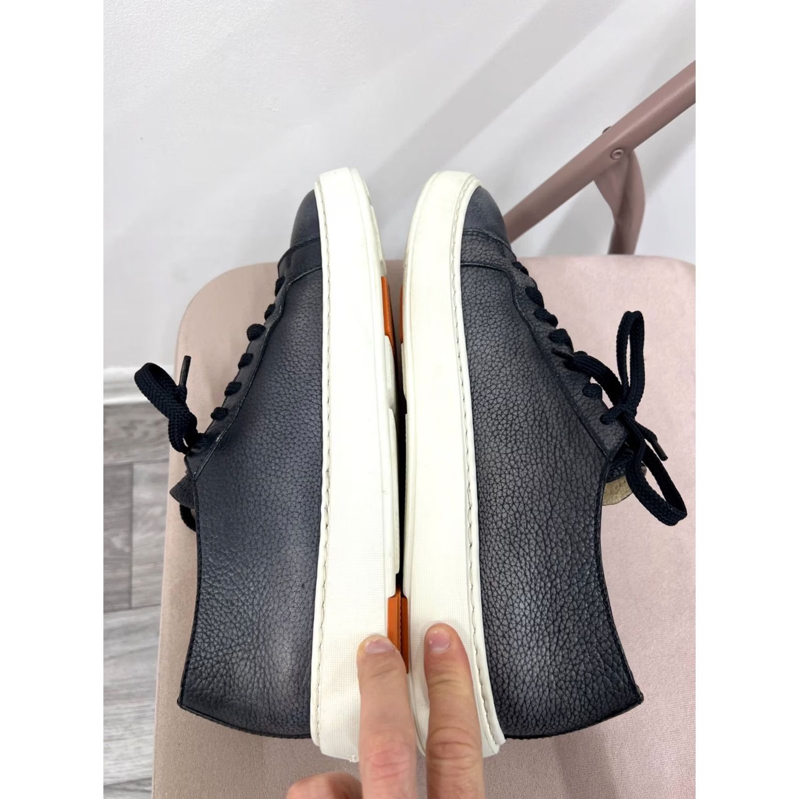 Santoni Santoni Leather Sneakers Men US 8 UK 7 Sneakers Leather Upper Blue Silver Logo Casual Shoes Size US 7 / EU 40 - 7 Thumbnail