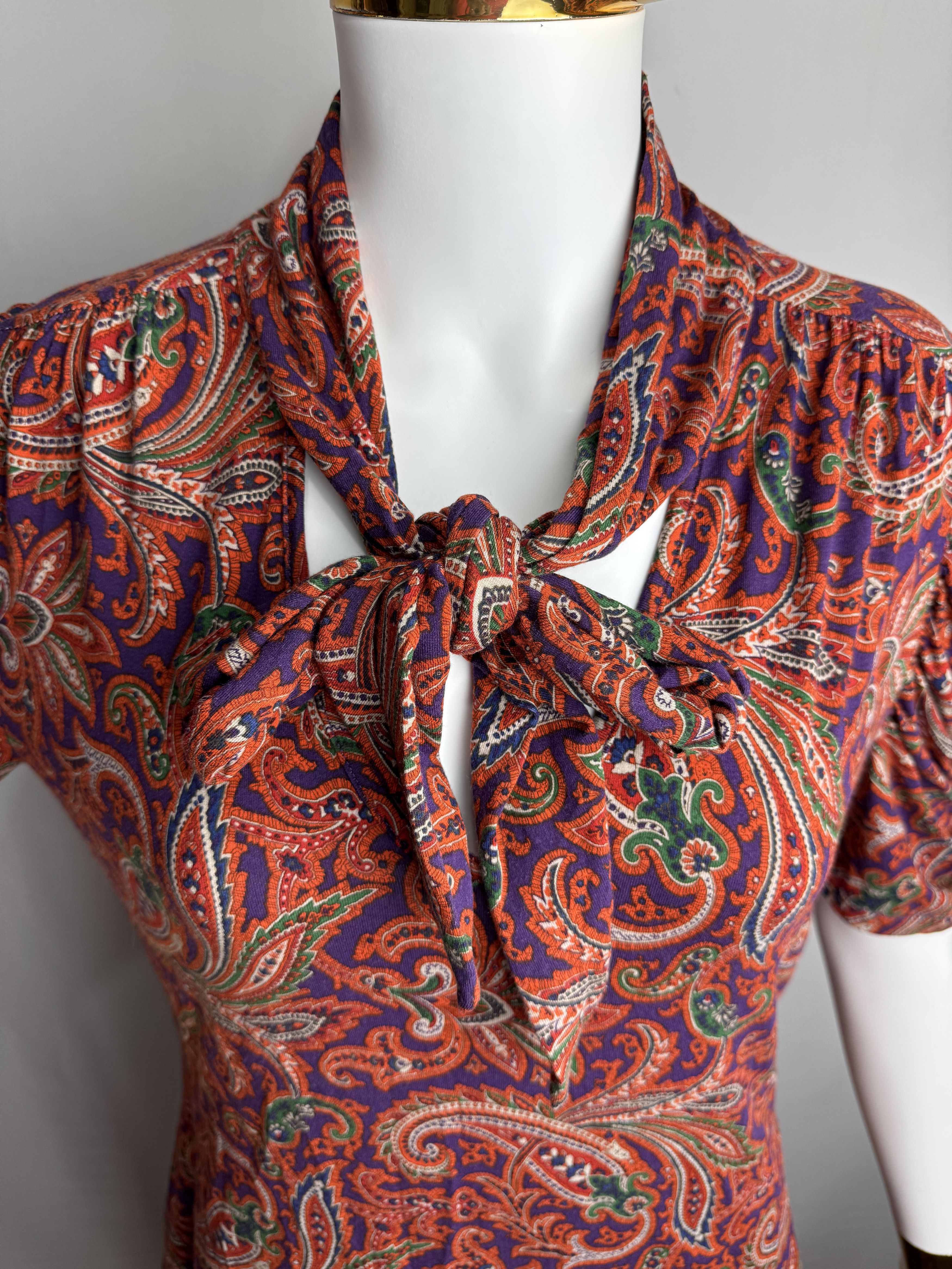 Polo Ralph Lauren × Ralph Lauren RALPH LAUREN women’s paisley viscose blouse Size M / US 6-8 / IT 42-44 - 2 Thumbnail