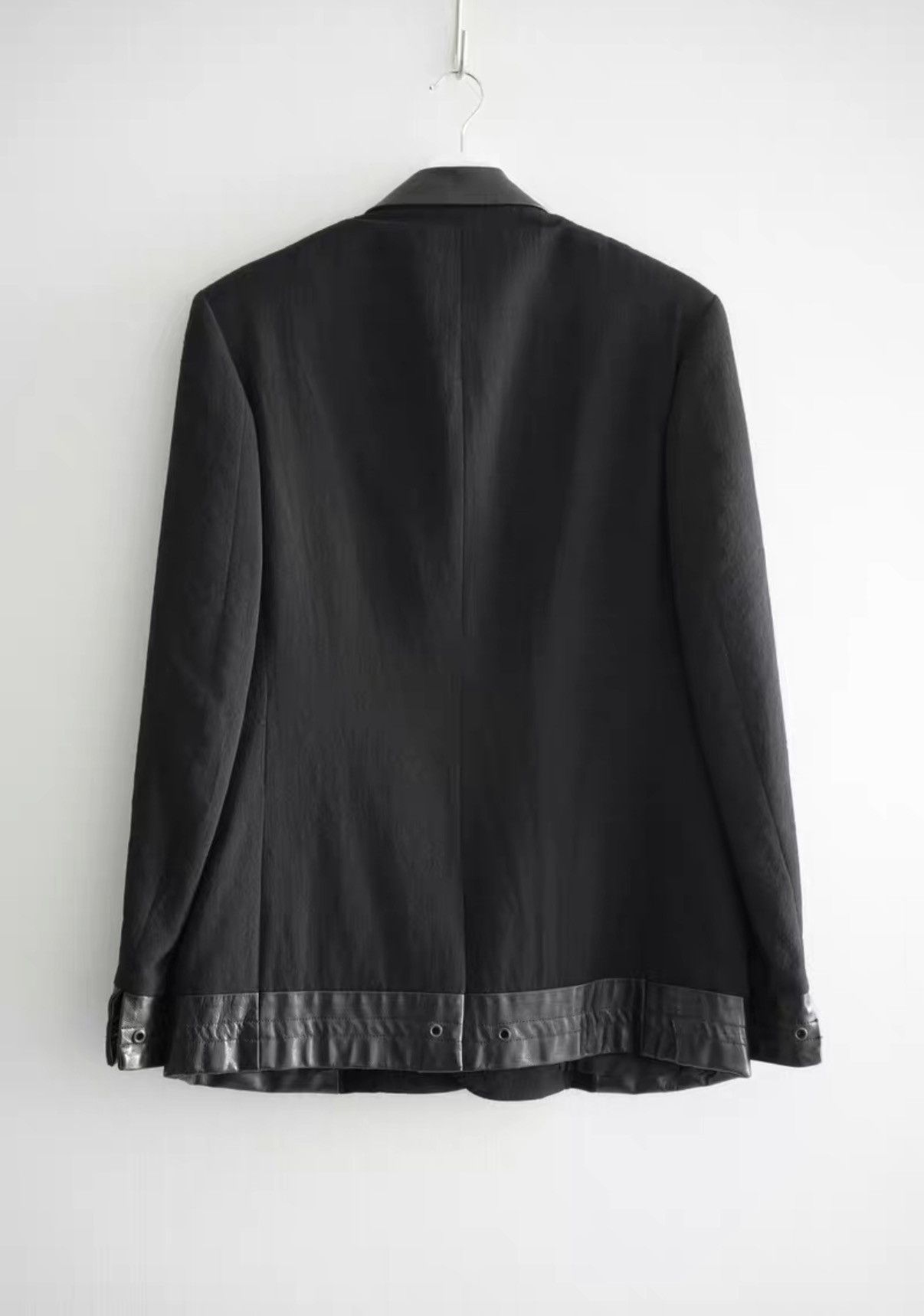 Yohji Yamamoto Yohji Yamamoto 08aw Double Breasted Leather Panel Blazer K4 Size US M / EU 48-50 / 2 - 2 Thumbnail