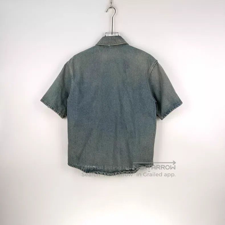 Prada Prada Lightly washed blue metal triangle logo short-sleeve Size US XXS / EU 40 - 4 Thumbnail