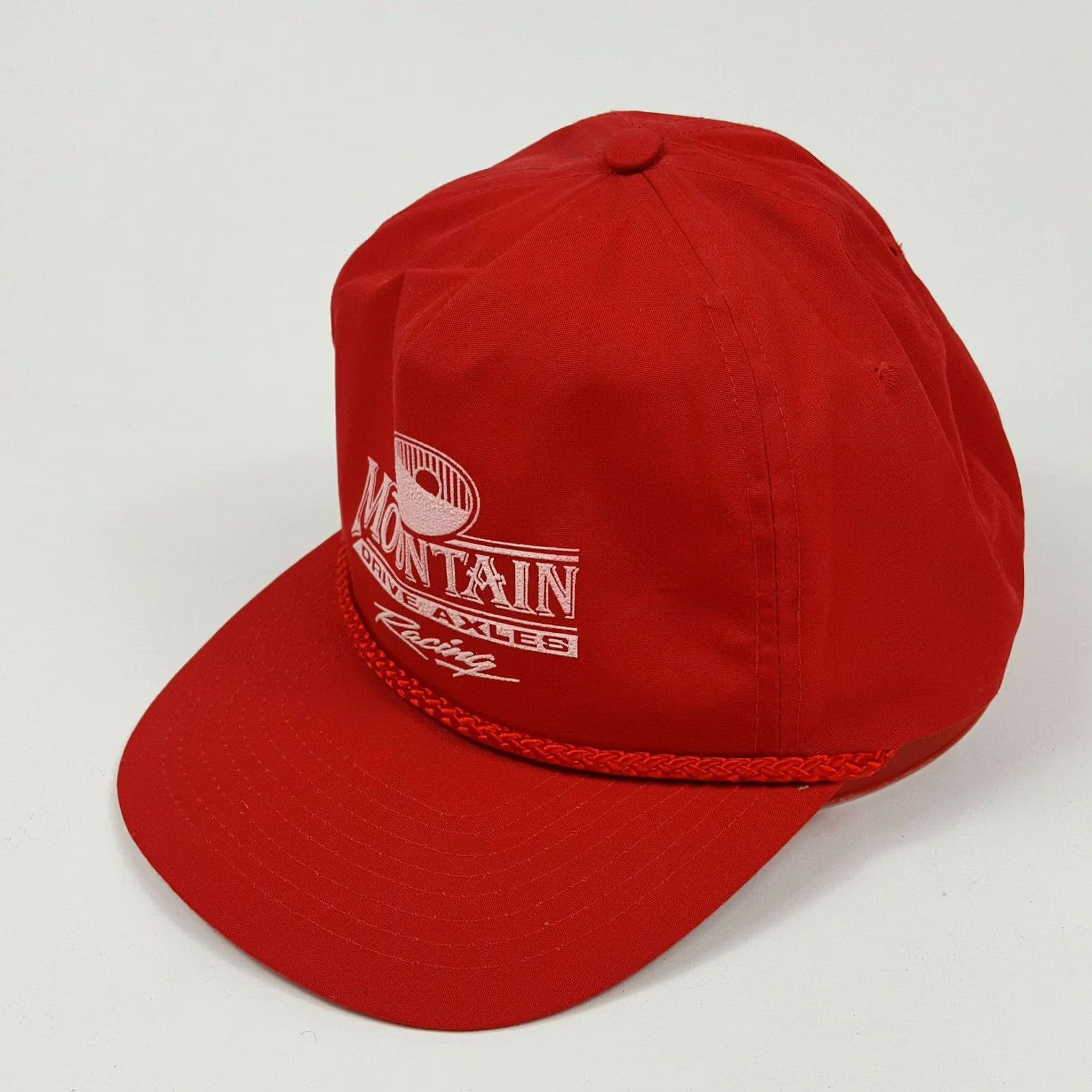 Vintage VINTAGE Mountain Axles Racing Puff Print Snapback Trucker Hat Hipster Men Adjustable Red Racing 80s Retro Solid Sport Baseball Cap Size ONE SIZE - 5 Thumbnail
