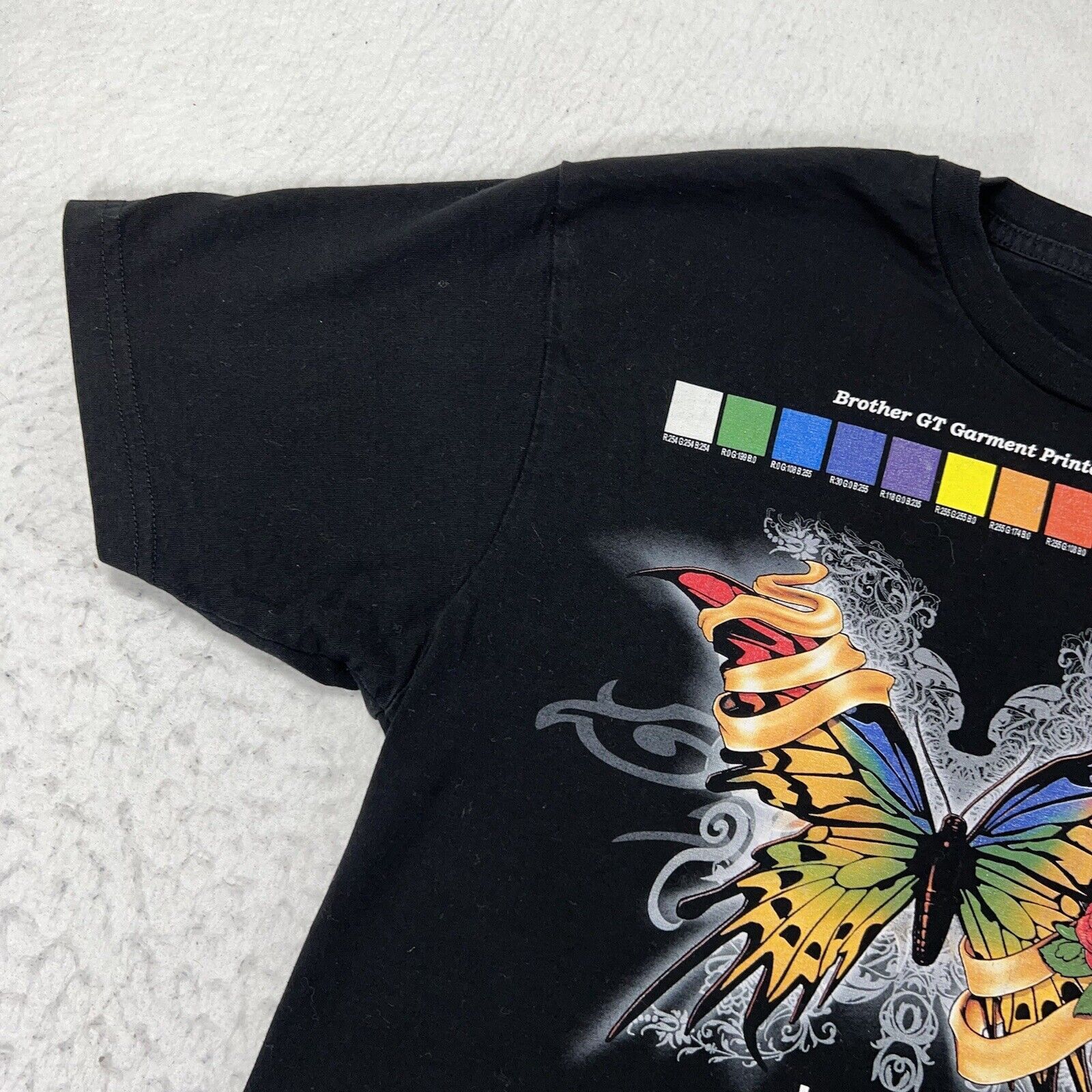 Other Brother Printer Small Black Colorful Butterfly Graphic Tee Size US S / EU 44-46 / 1 - 5 Thumbnail