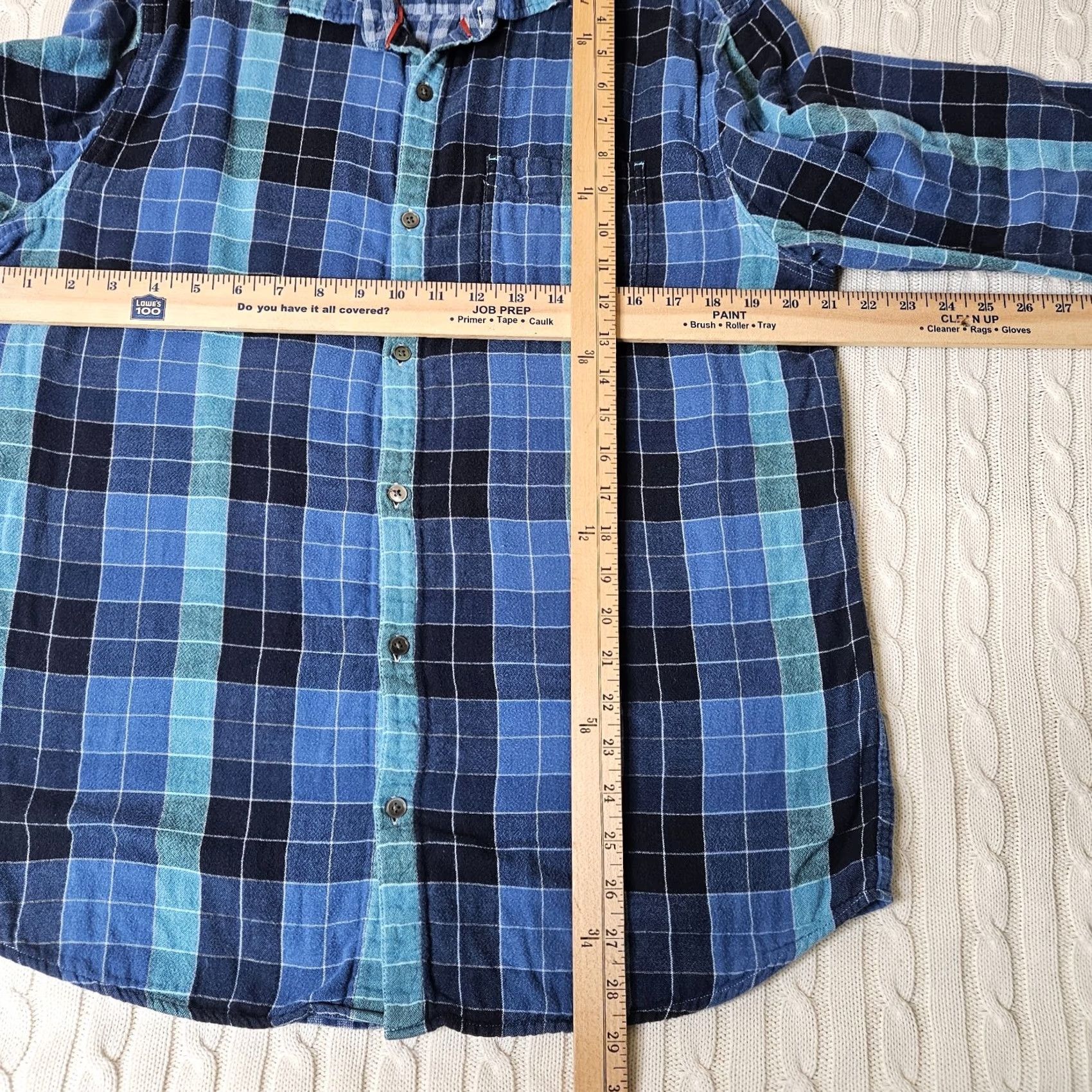 Carbon Carbon Shirt Mens MT Blue cobalt Men Plaid Button Long sleeve Cotton Size Size US M / EU 48-50 / 2 - 3 Thumbnail