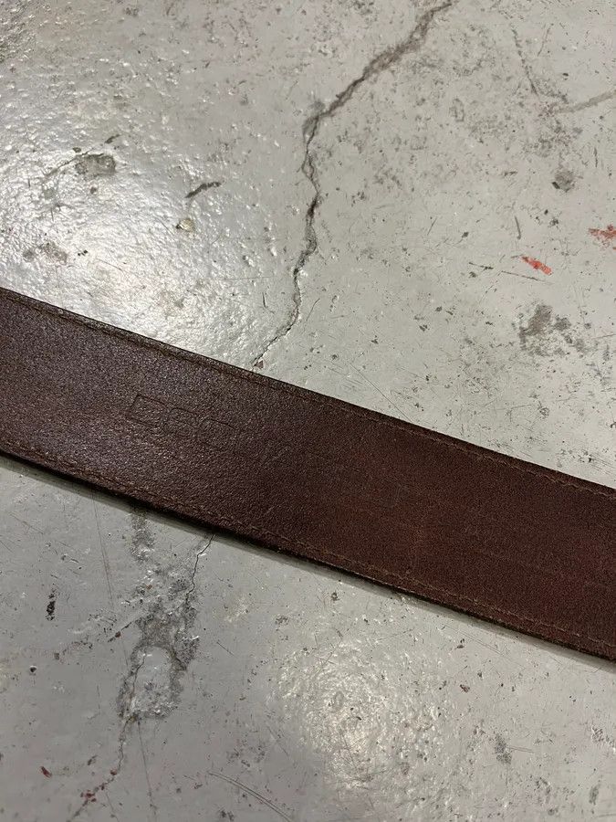 Designer × Dsquared2 × Vintage 2000s Dsquared2 Nuts & Leaves Bucke Brown Leather Belt Size ONE SIZE - 5 Thumbnail