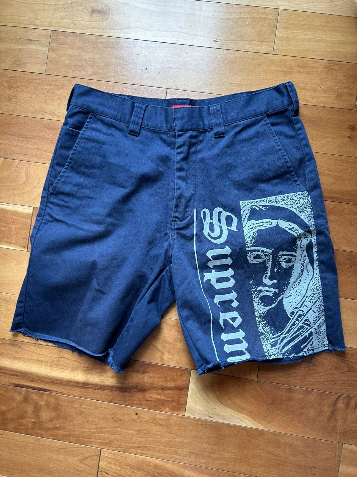 Image of Supreme Mary Work Shorts Enzyme Wash Ss20 in Navy, Men's (Size 30)